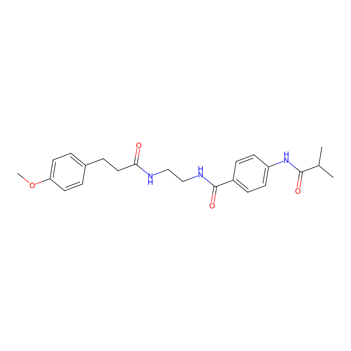 3-(4-methoxyphenyl)-N-(2-{[4-(2-methylpropanamido)phenyl]formamido}ethyl)propanamide molecular structure, CAS 1021219-68-0