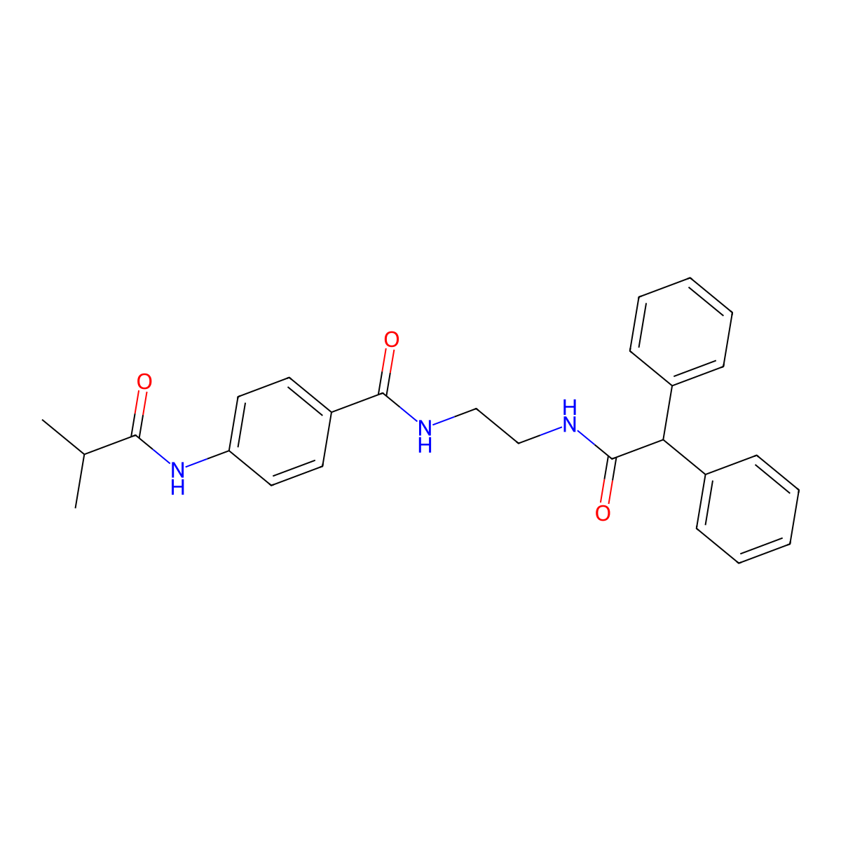 N-(4-{[2-(2,2-diphenylacetamido)ethyl]carbamoyl}phenyl)-2-methylpropanamide molecular structure, CAS 1021219-79-3