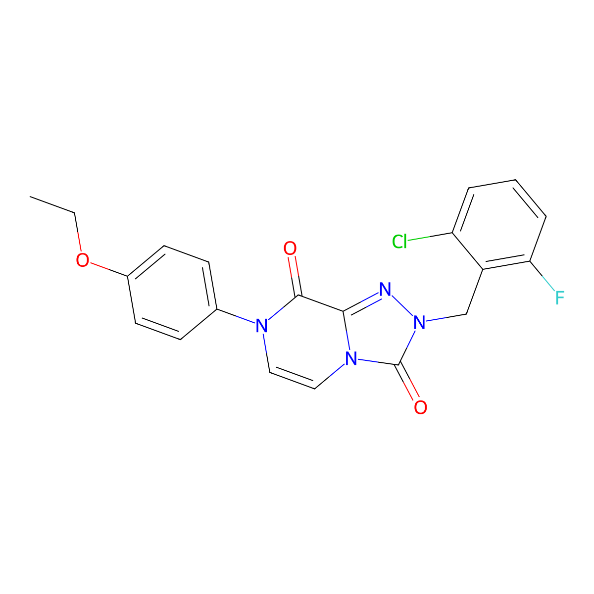 2-[(2-chloro-6-fluorophenyl)methyl]-7-(4-ethoxyphenyl)-2H,3H,7H,8H-[1,2,4]triazolo[4,3-a]pyrazine-3,8-dione molecular structure, CAS 1021219-92-0