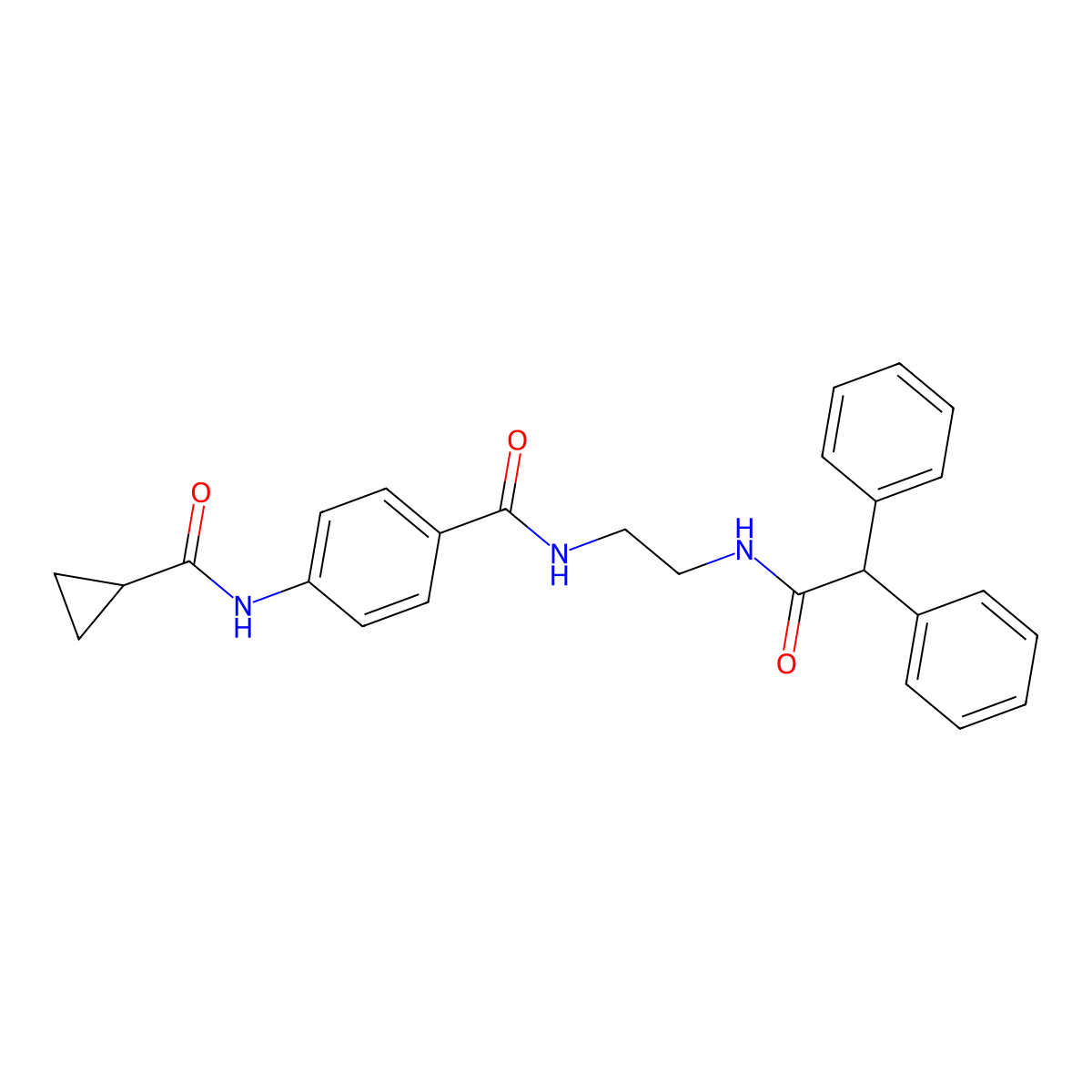 N-(4-{[2-(2,2-diphenylacetamido)ethyl]carbamoyl}phenyl)cyclopropanecarboxamide molecular structure, CAS 1021220-15-4