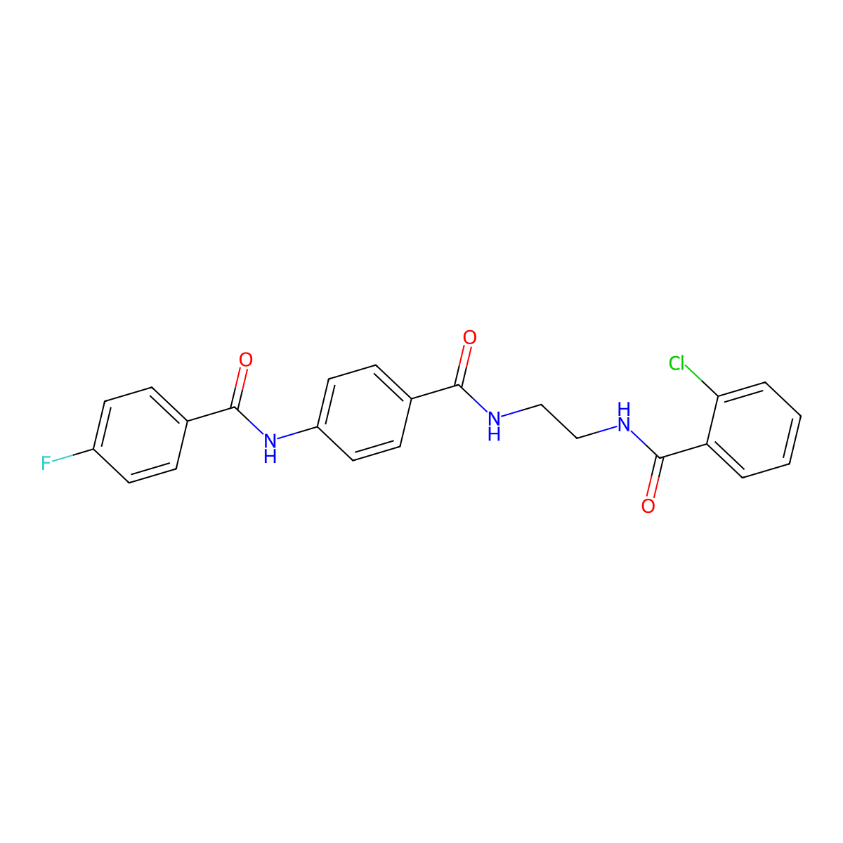 N-[4-({2-[(2-chlorophenyl)formamido]ethyl}carbamoyl)phenyl]-4-fluorobenzamide molecular structure, CAS 1021220-25-6