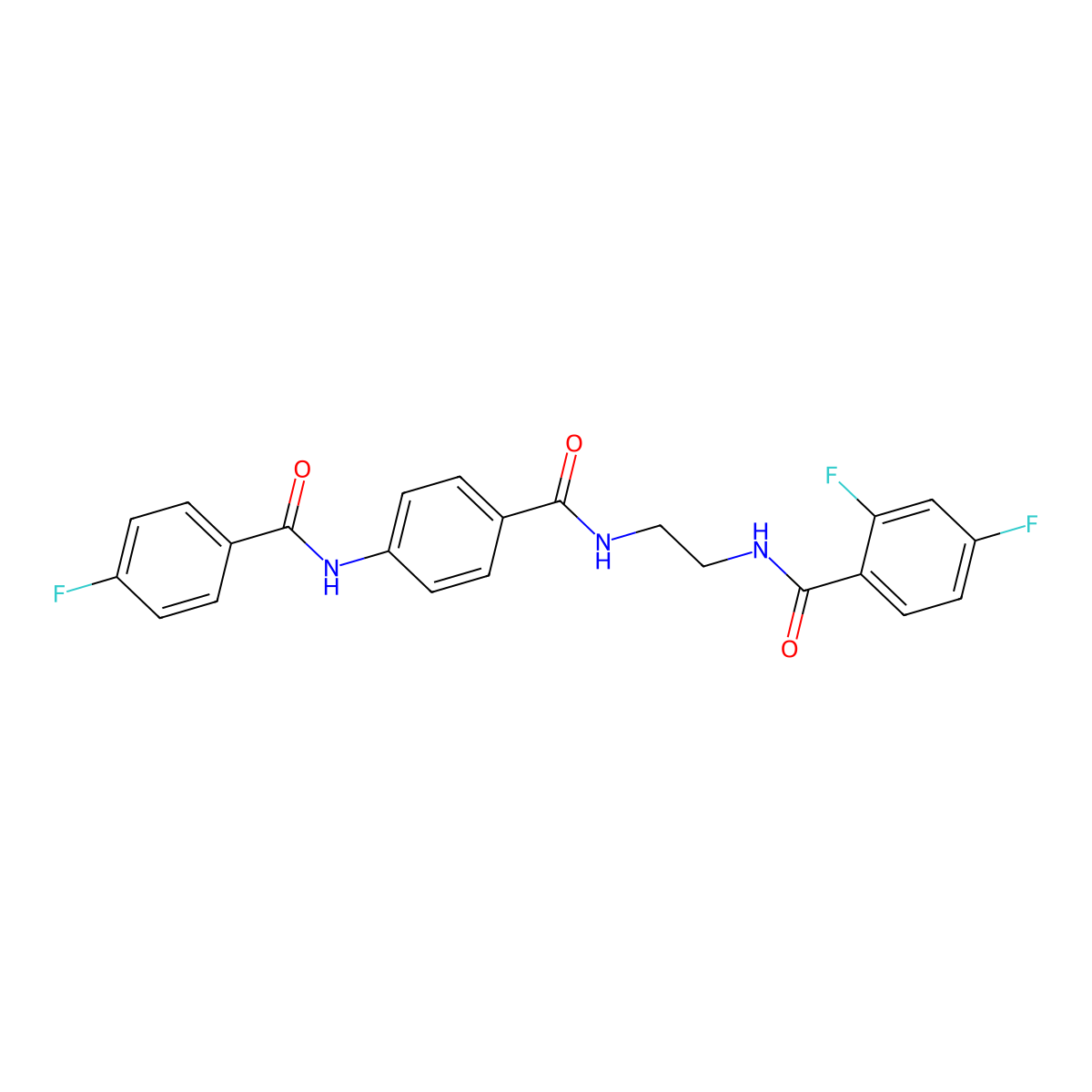 N-[4-({2-[(2,4-difluorophenyl)formamido]ethyl}carbamoyl)phenyl]-4-fluorobenzamide molecular structure, CAS 1021220-29-0