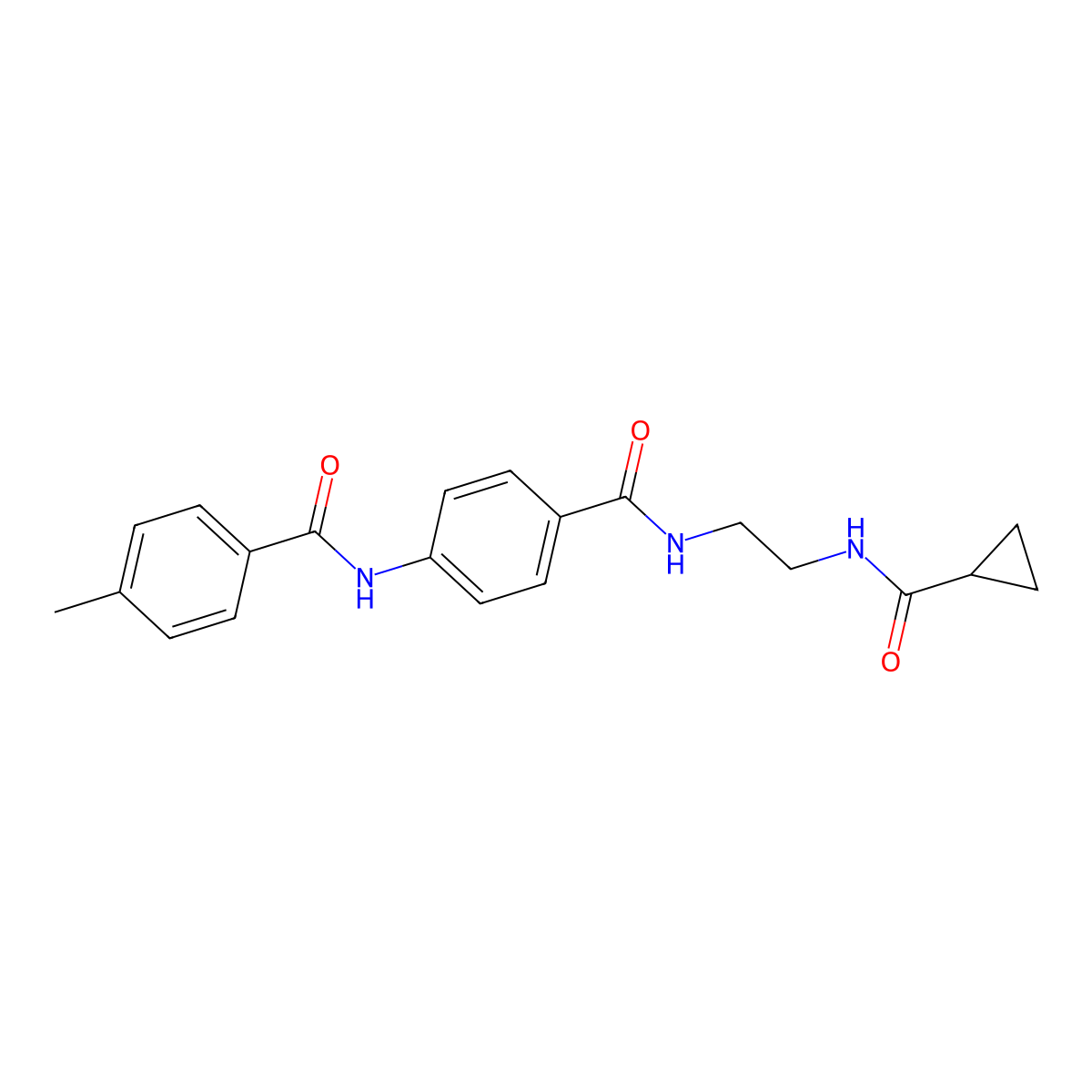N-(2-(cyclopropanecarboxamido)ethyl)-4-(4-methylbenzamido)benzamide molecular structure, CAS 1021220-33-6