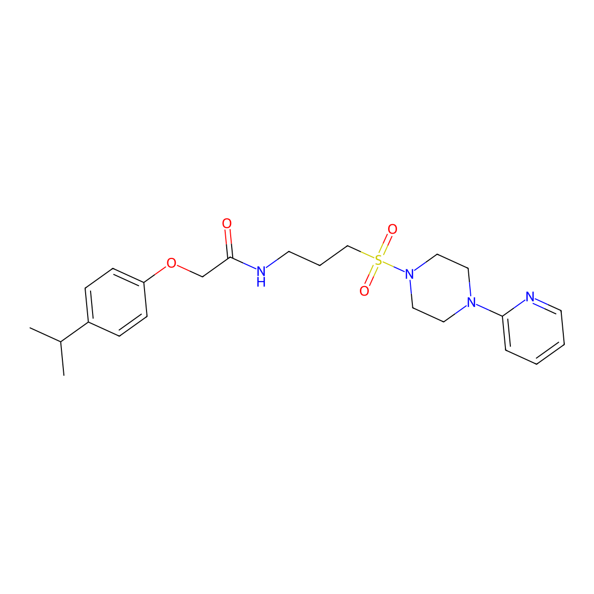 2-(4-isopropylphenoxy)-N-(3-((4-(pyridin-2-yl)piperazin-1-yl)sulfonyl)propyl)acetamide molecular structure, CAS 1021220-71-2
