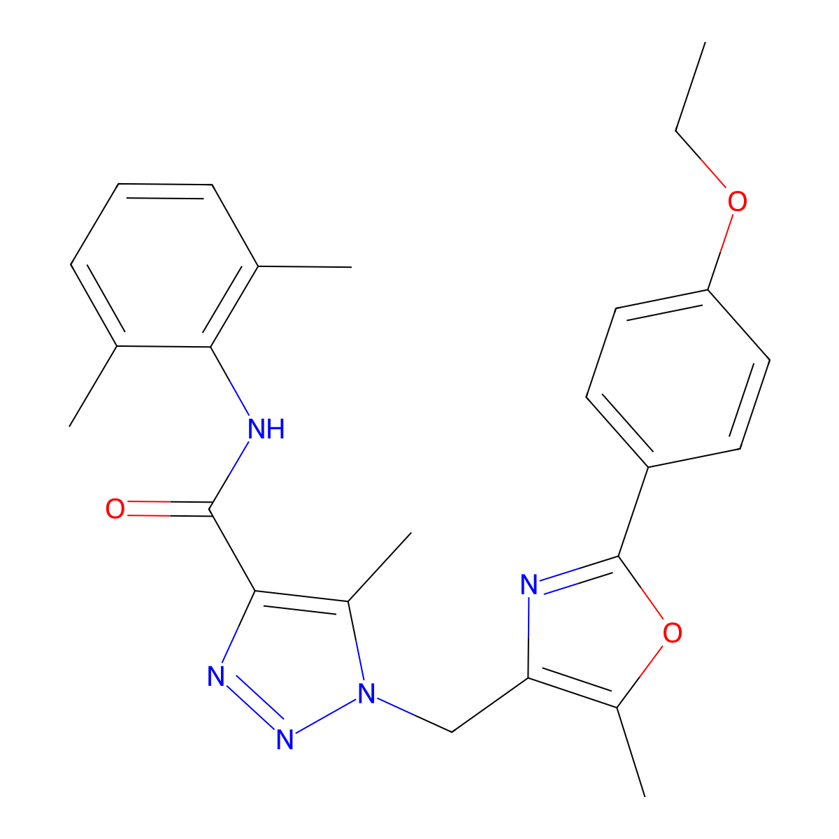 N-(2,6-dimethylphenyl)-1-{[2-(4-ethoxyphenyl)-5-methyl-1,3-oxazol-4-yl]methyl}-5-methyl-1H-1,2,3-triazole-4-carboxamide molecular structure, CAS 1021220-89-2