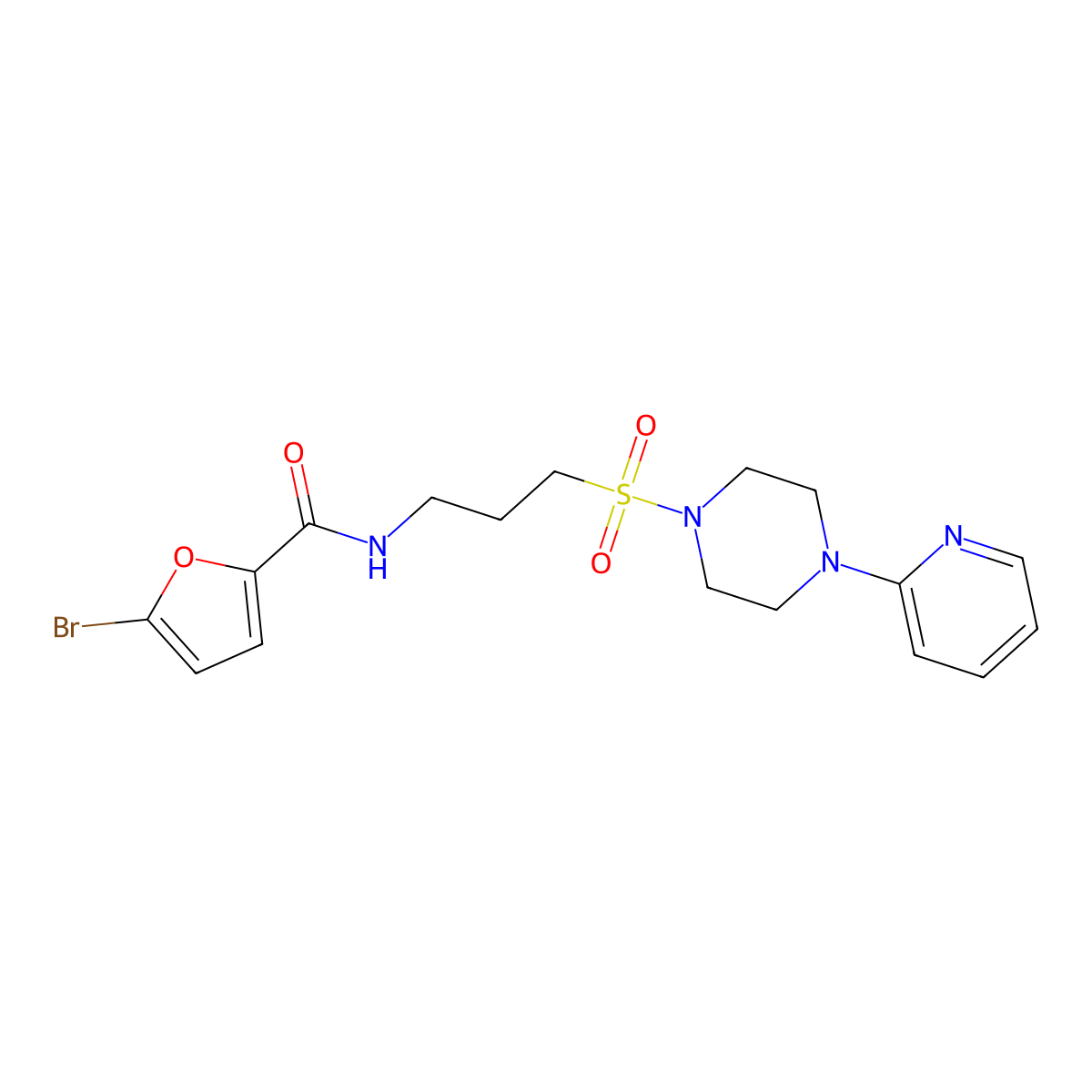 5-bromo-N-(3-((4-(pyridin-2-yl)piperazin-1-yl)sulfonyl)propyl)furan-2-carboxamide molecular structure, CAS 1021220-95-0