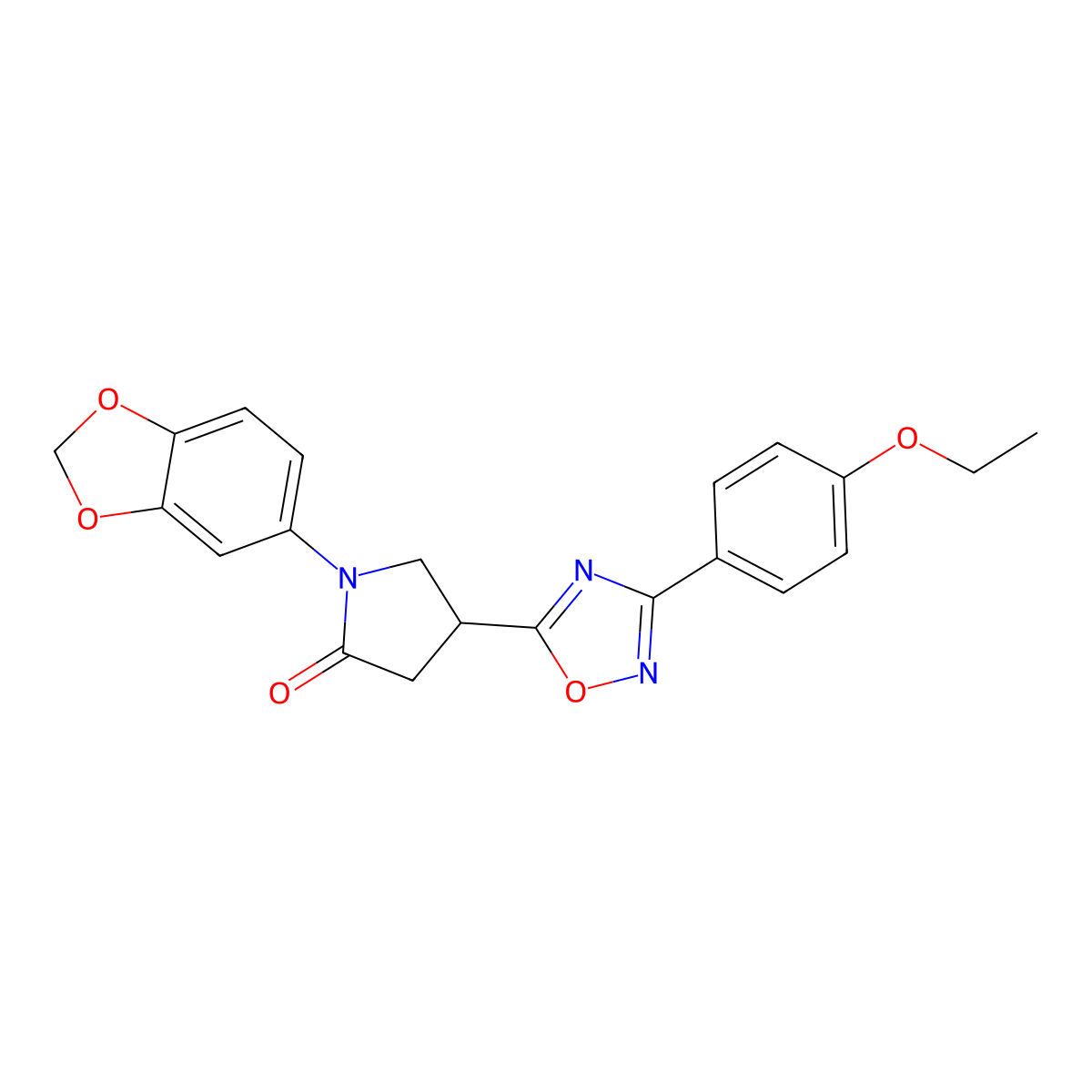 1-(2H-1,3-benzodioxol-5-yl)-4-[3-(4-ethoxyphenyl)-1,2,4-oxadiazol-5-yl]pyrrolidin-2-one molecular structure, CAS 1021220-98-3