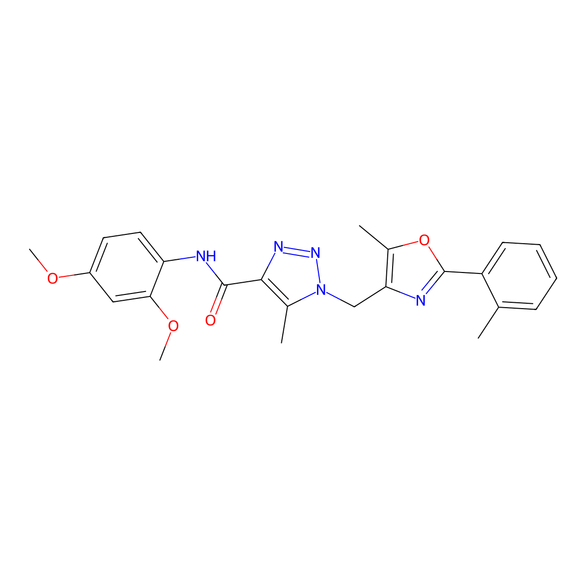 N-(2,4-dimethoxyphenyl)-5-methyl-1-{[5-methyl-2-(2-methylphenyl)-1,3-oxazol-4-yl]methyl}-1H-1,2,3-triazole-4-carboxamide molecular structure, CAS 1021221-10-2