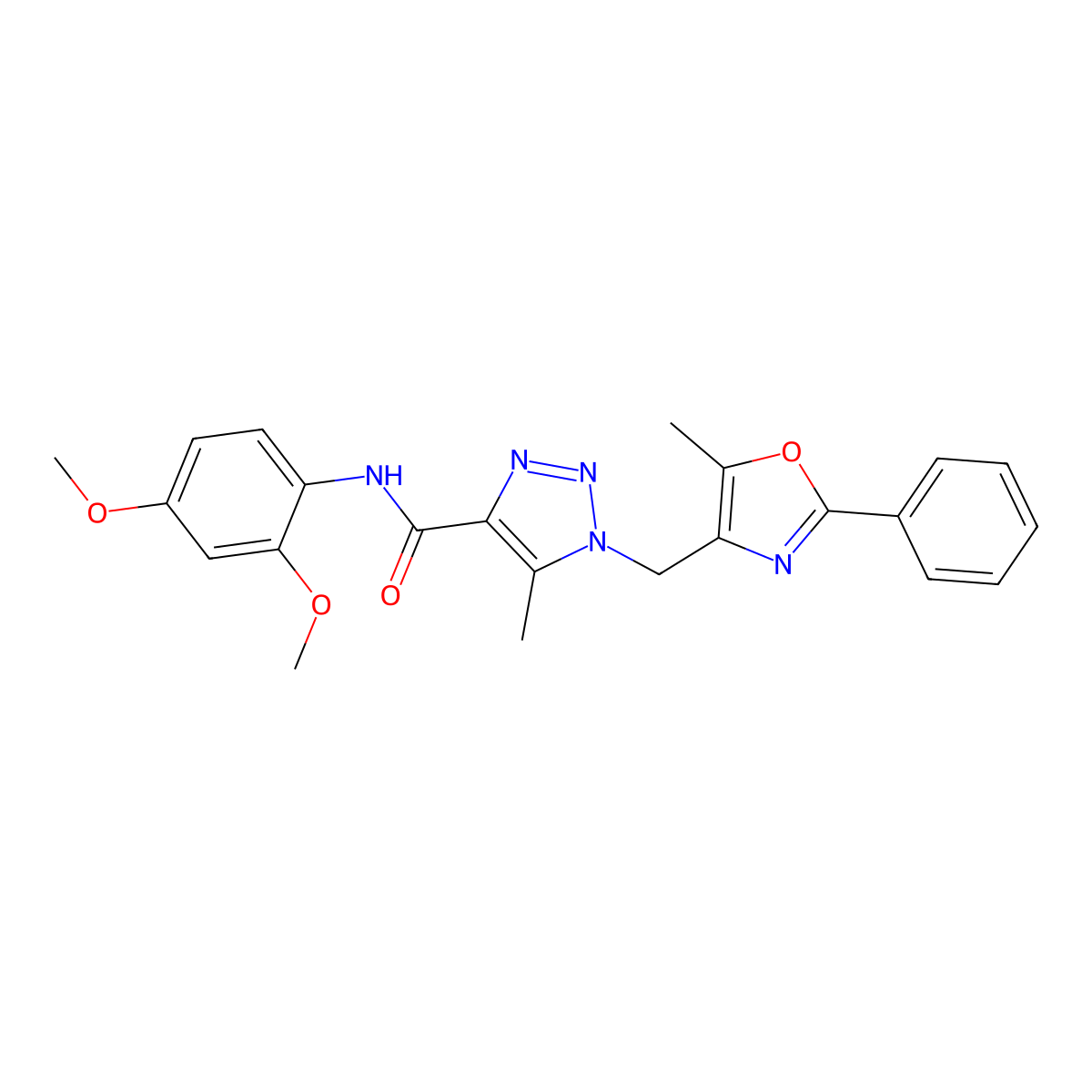 N-(2,4-dimethoxyphenyl)-5-methyl-1-[(5-methyl-2-phenyl-1,3-oxazol-4-yl)methyl]-1H-1,2,3-triazole-4-carboxamide molecular structure, CAS 1021221-14-6