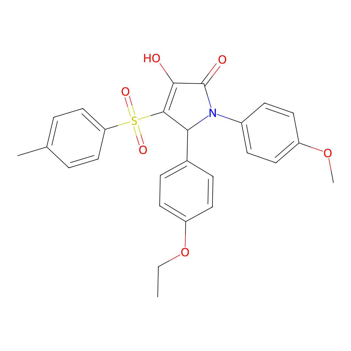 5-(4-ethoxyphenyl)-3-hydroxy-1-(4-methoxyphenyl)-4-tosyl-1H-pyrrol-2(5H)-one molecular structure, CAS 1021221-29-3