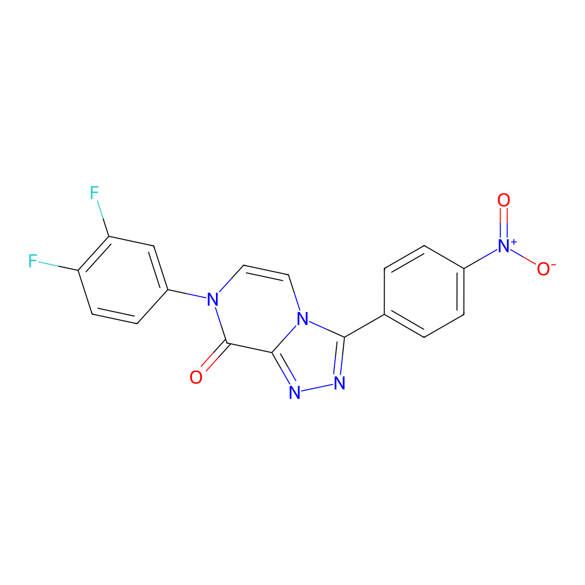 7-(3,4-difluorophenyl)-3-(4-nitrophenyl)-7H,8H-[1,2,4]triazolo[4,3-a]pyrazin-8-one molecular structure, CAS 1021221-38-4