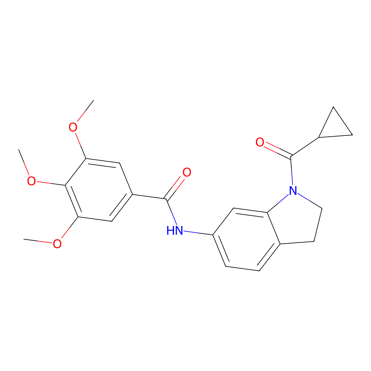 N-(1-(cyclopropanecarbonyl)indolin-6-yl)-3,4,5-trimethoxybenzamide molecular structure, CAS 1021221-53-3