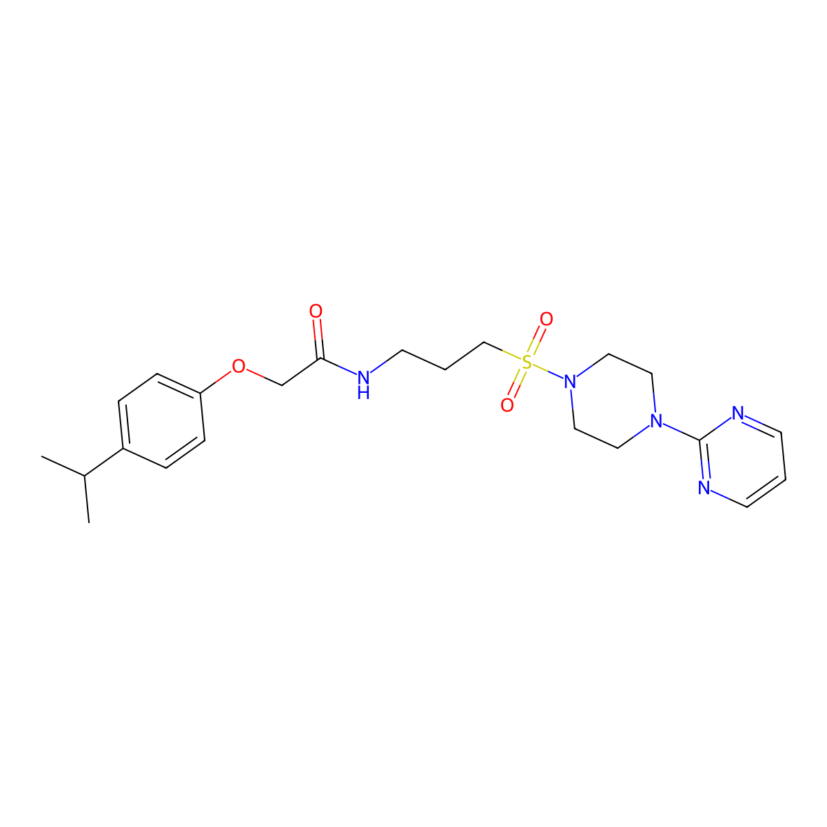2-(4-isopropylphenoxy)-N-(3-((4-(pyrimidin-2-yl)piperazin-1-yl)sulfonyl)propyl)acetamide molecular structure, CAS 1021221-62-4