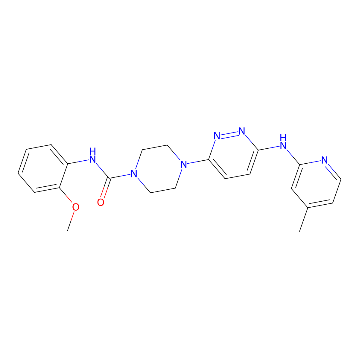 N-(2-methoxyphenyl)-4-{6-[(4-methylpyridin-2-yl)amino]pyridazin-3-yl}piperazine-1-carboxamide molecular structure, CAS 1021221-63-5
