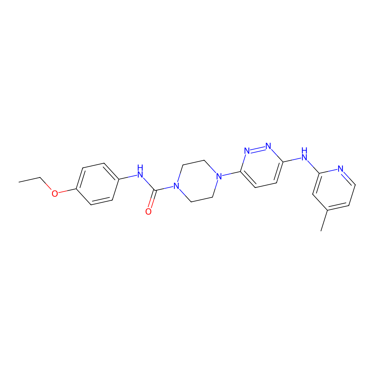 N-(4-ethoxyphenyl)-4-(6-((4-methylpyridin-2-yl)amino)pyridazin-3-yl)piperazine-1-carboxamide molecular structure, CAS 1021221-66-8