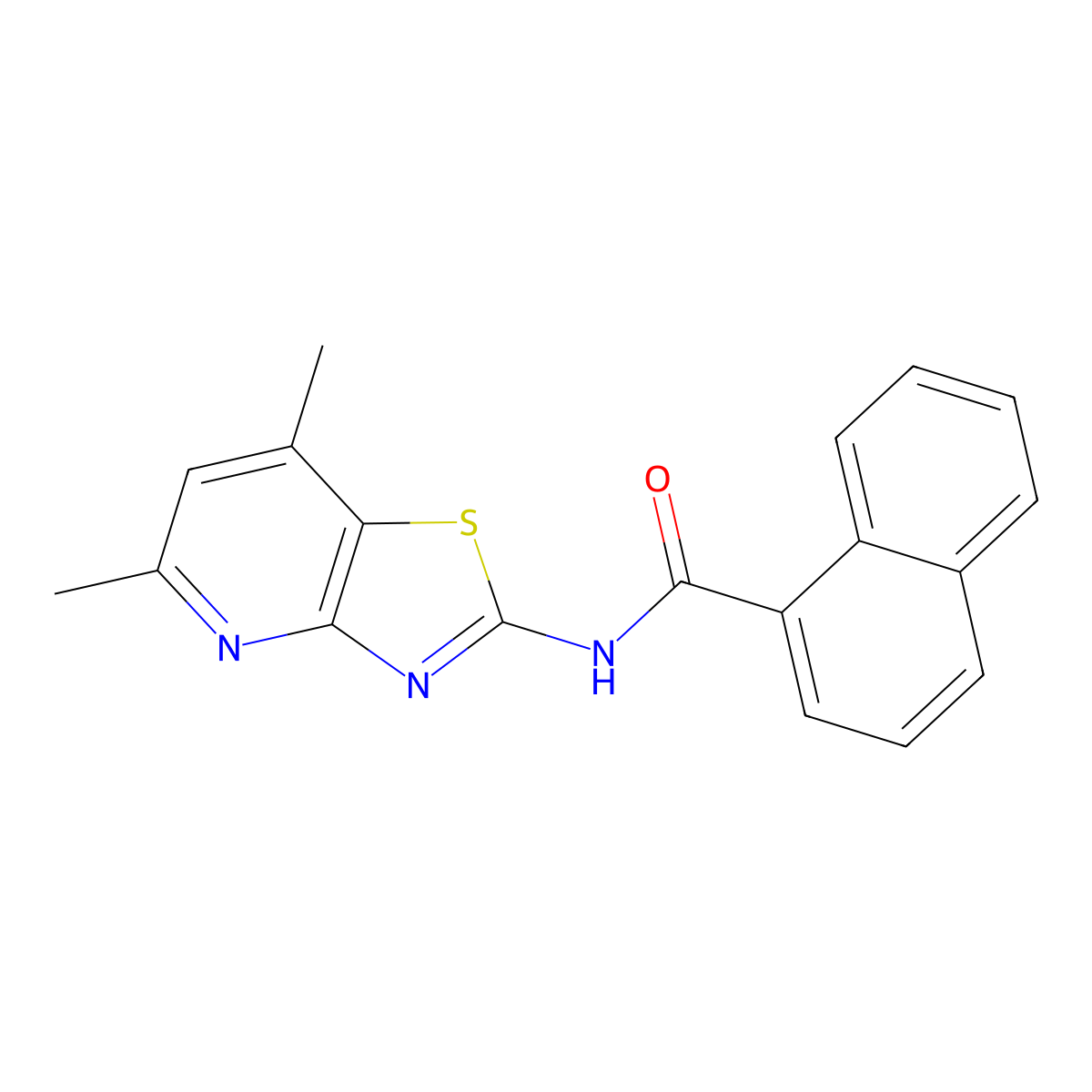 N-(5,7-dimethylthiazolo[4,5-b]pyridin-2-yl)-1-naphthamide molecular structure, CAS 1021221-77-1