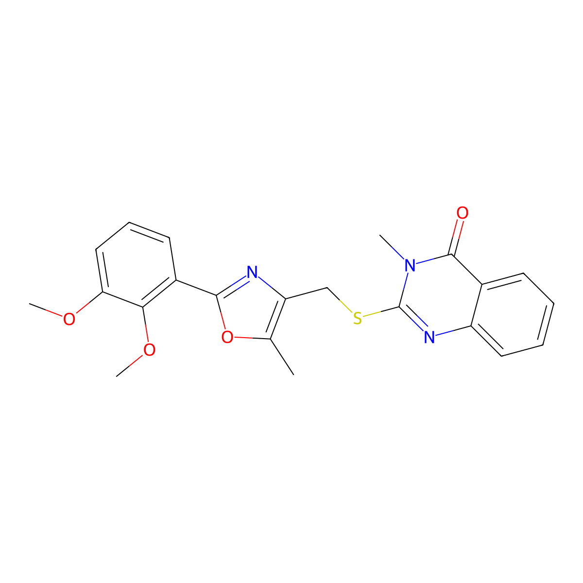 2-({[2-(2,3-Dimethoxyphenyl)-5-methyl-1,3-oxazol-4-yl]methyl}sulfanyl)-3-methyl-3,4-dihydroquinazolin-4-one molecular structure, CAS 1021221-90-8