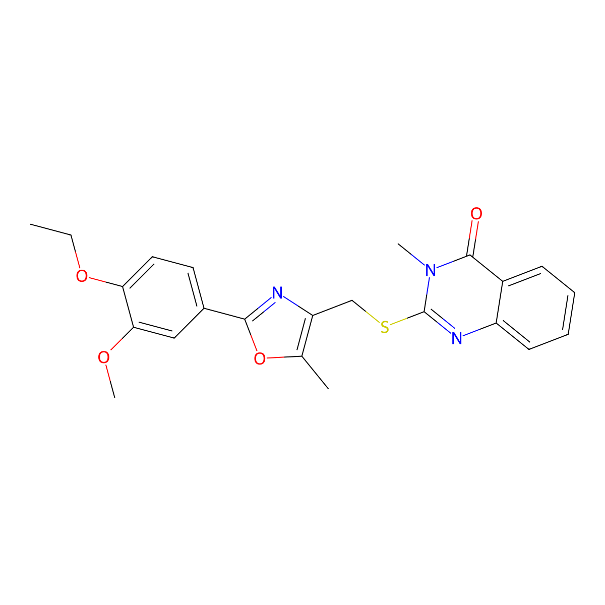 2-({[2-(4-Ethoxy-3-methoxyphenyl)-5-methyl-1,3-oxazol-4-yl]methyl}sulfanyl)-3-methyl-3,4-dihydroquinazolin-4-one molecular structure, CAS 1021221-95-3