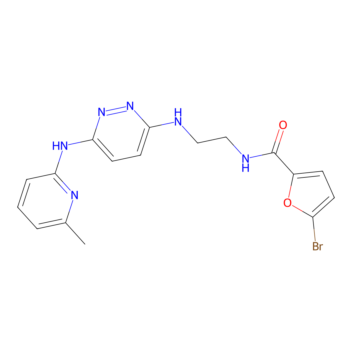 5-bromo-N-[2-({6-[(6-methylpyridin-2-yl)amino]pyridazin-3-yl}amino)ethyl]furan-2-carboxamide molecular structure, CAS 1021222-03-6