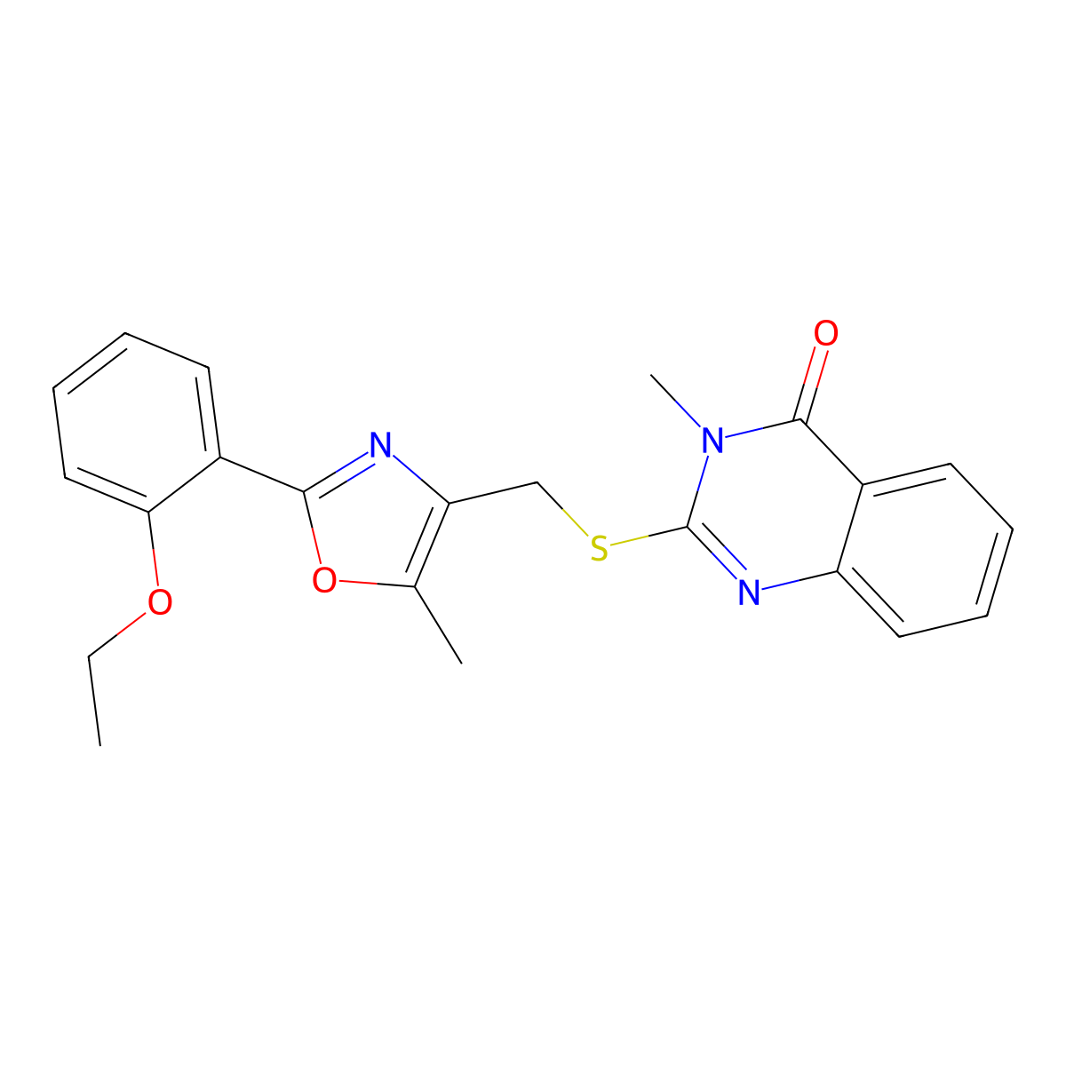 2-({[2-(2-Ethoxyphenyl)-5-methyl-1,3-oxazol-4-yl]methyl}sulfanyl)-3-methyl-3,4-dihydroquinazolin-4-one molecular structure, CAS 1021222-05-8