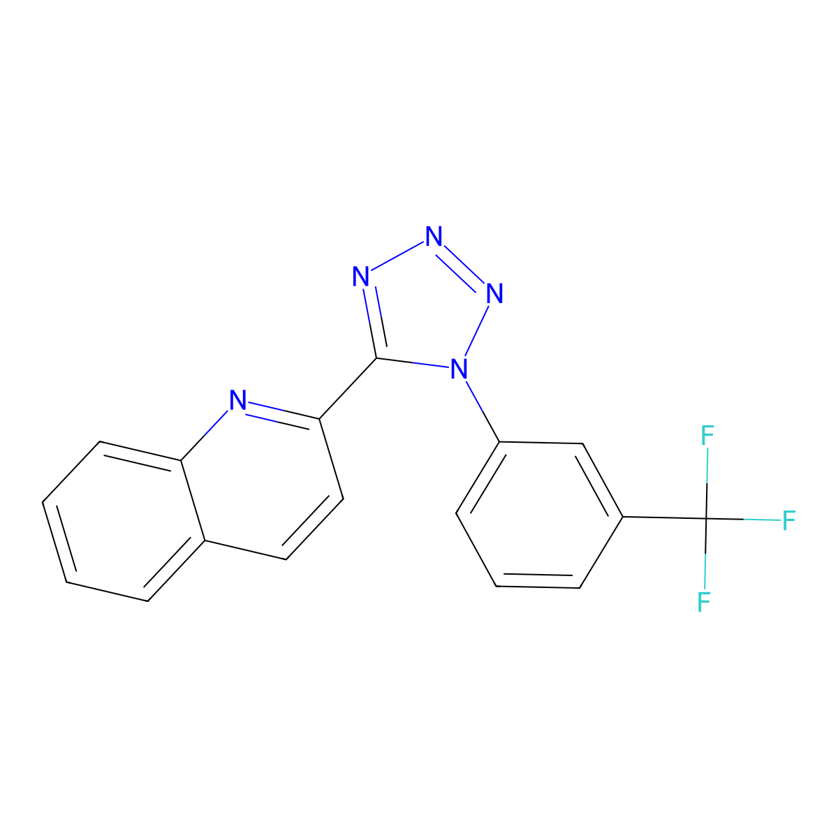 2-{1-[3-(trifluoromethyl)phenyl]-1H-1,2,3,4-tetrazol-5-yl}quinoline molecular structure, CAS 1021222-06-9