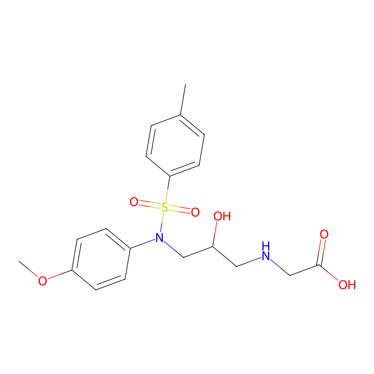 2-({2-hydroxy-3-[N-(4-methoxyphenyl)4-methylbenzenesulfonamido]propyl}amino)acetic acid molecular structure, CAS 1021222-14-9