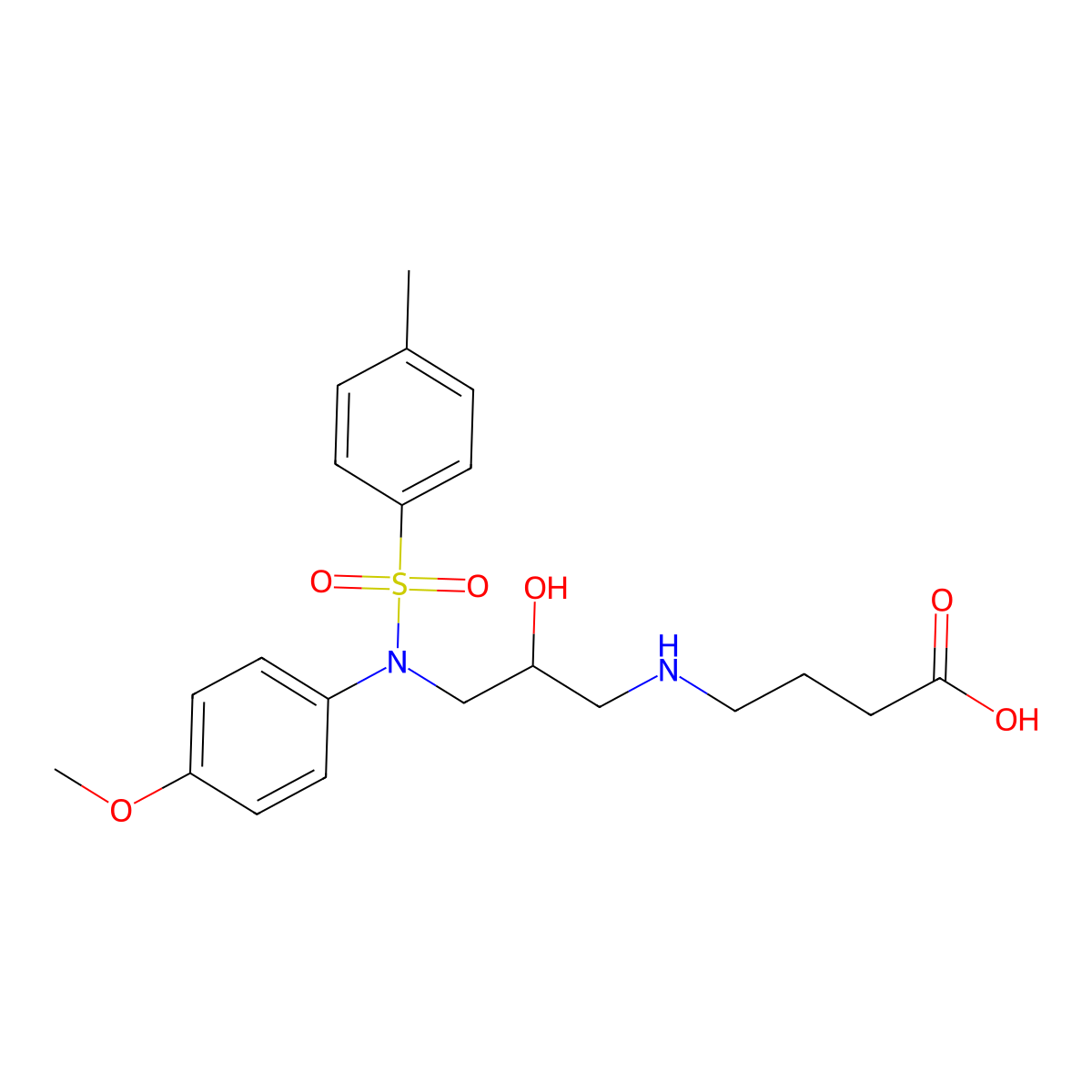 4-({2-hydroxy-3-[N-(4-methoxyphenyl)4-methylbenzenesulfonamido]propyl}amino)butanoic acid molecular structure, CAS 1021222-19-4