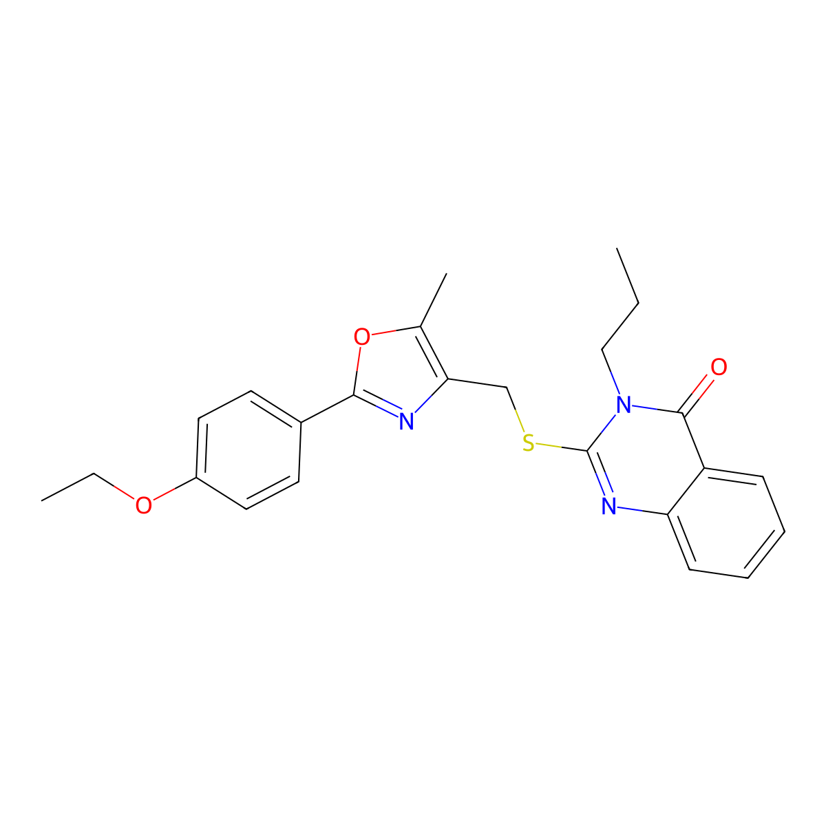 2-({[2-(4-Ethoxyphenyl)-5-methyl-1,3-oxazol-4-yl]methyl}sulfanyl)-3-propyl-3,4-dihydroquinazolin-4-one molecular structure, CAS 1021222-23-0