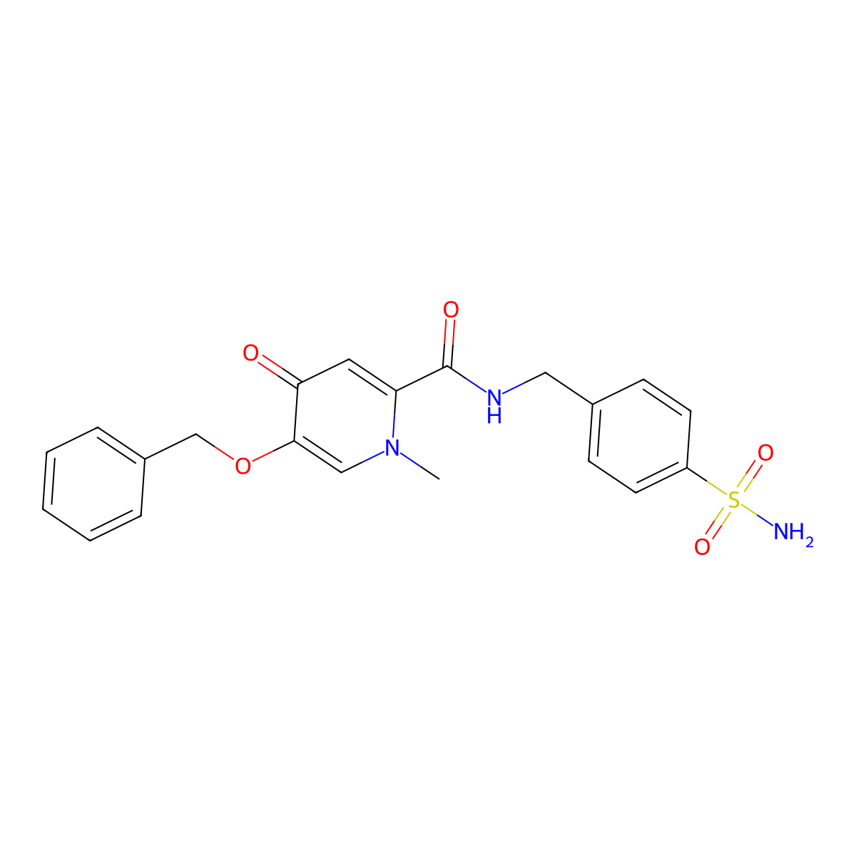 5-(benzyloxy)-1-methyl-4-oxo-N-(4-sulfamoylbenzyl)-1,4-dihydropyridine-2-carboxamide molecular structure, CAS 1021222-25-2