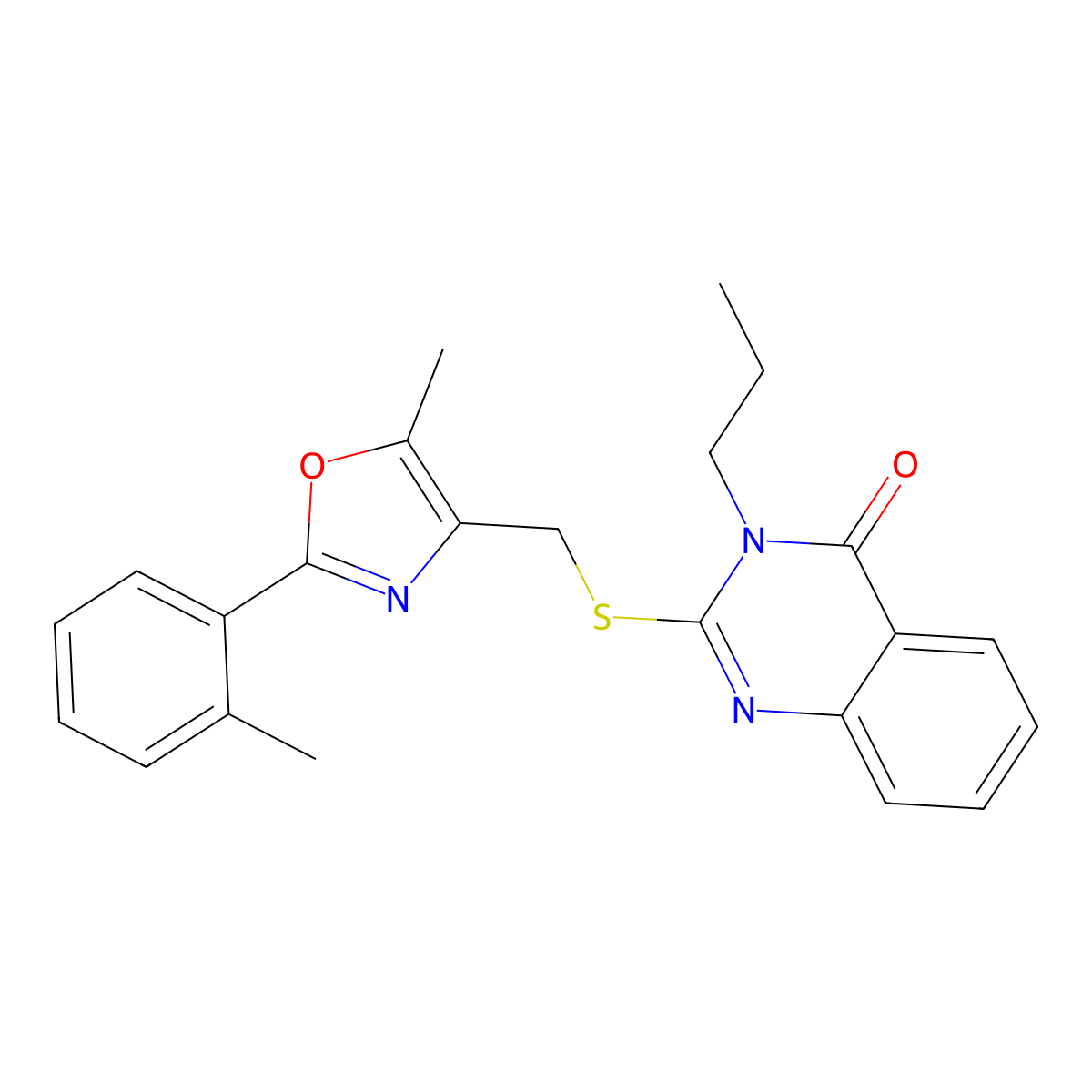 2-({[5-Methyl-2-(2-methylphenyl)-1,3-oxazol-4-yl]methyl}sulfanyl)-3-propyl-3,4-dihydroquinazolin-4-one molecular structure, CAS 1021222-26-3