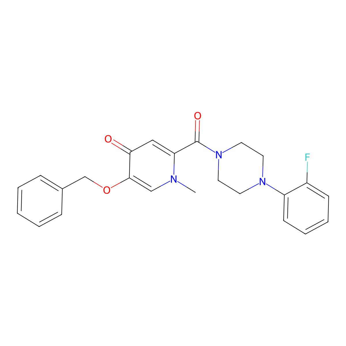 5-(benzyloxy)-2-(4-(2-fluorophenyl)piperazine-1-carbonyl)-1-methylpyridin-4(1H)-one molecular structure, CAS 1021222-28-5