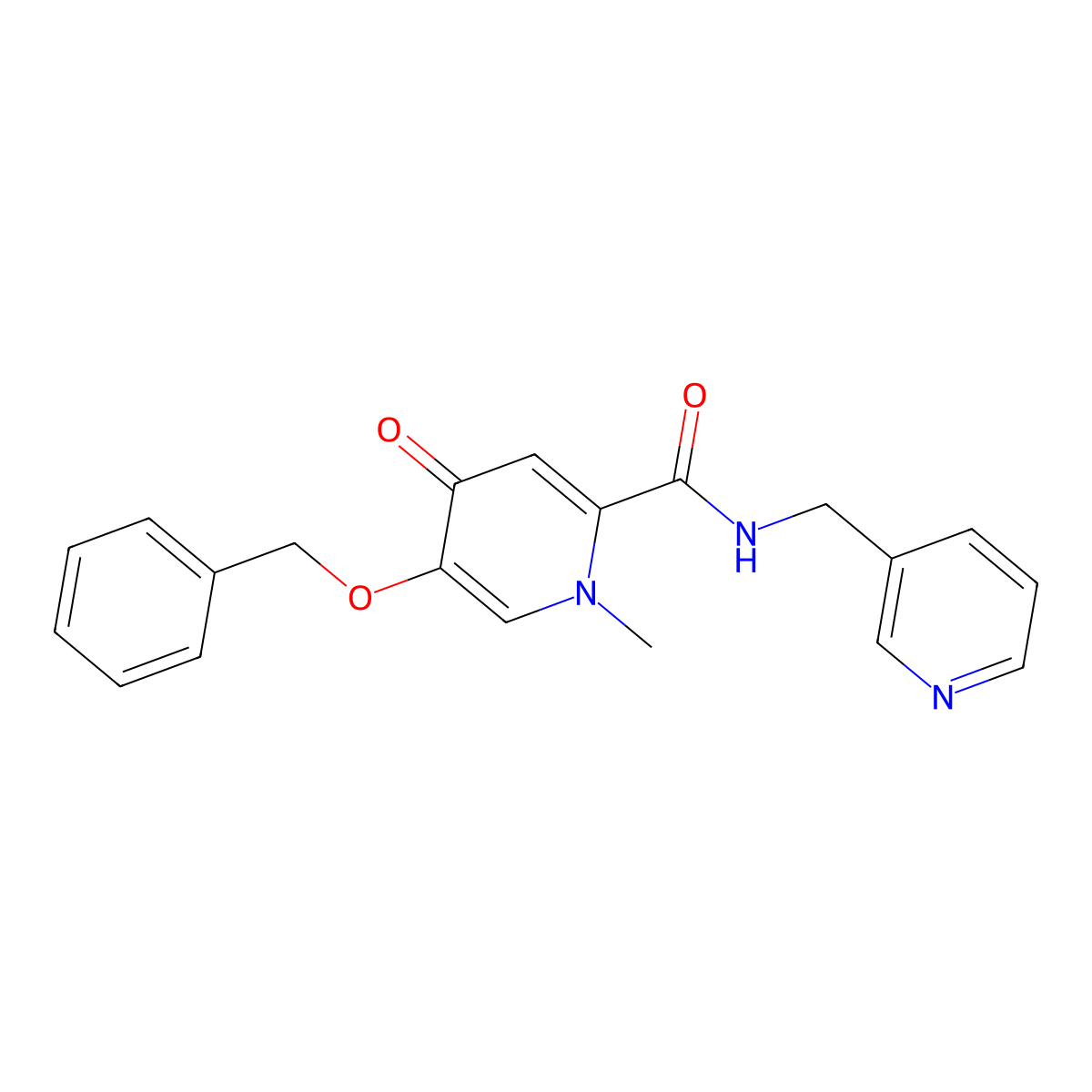 5-(benzyloxy)-1-methyl-4-oxo-N-(pyridin-3-ylmethyl)-1,4-dihydropyridine-2-carboxamide molecular structure, CAS 1021222-34-3