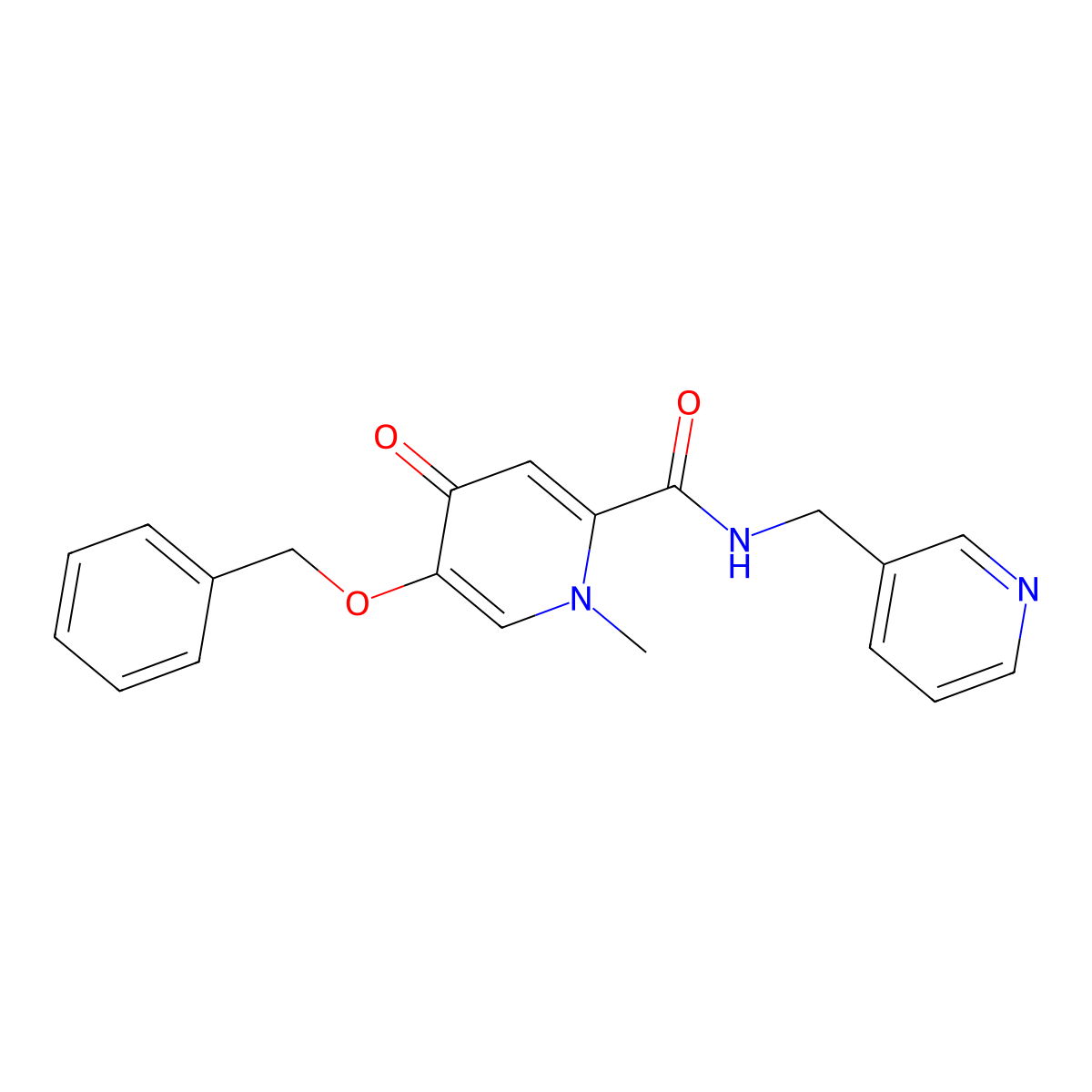 5-(benzyloxy)-1-methyl-4-oxo-N-(pyridin-3-ylmethyl)-1,4-dihydropyridine-2-carboxamide molecular structure, CAS 1021222-34-3