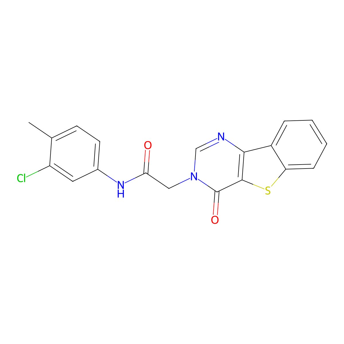 N-(3-chloro-4-methylphenyl)-2-(4-oxo[1]benzothieno[3,2-d]pyrimidin-3(4H)-yl)acetamide molecular structure, CAS 1021222-42-3