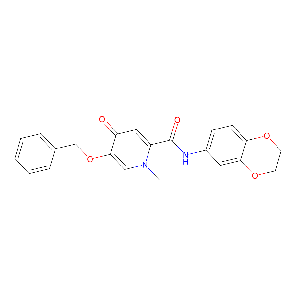 5-(benzyloxy)-N-(2,3-dihydrobenzo[b][1,4]dioxin-6-yl)-1-methyl-4-oxo-1,4-dihydropyridine-2-carboxamide molecular structure, CAS 1021222-46-7