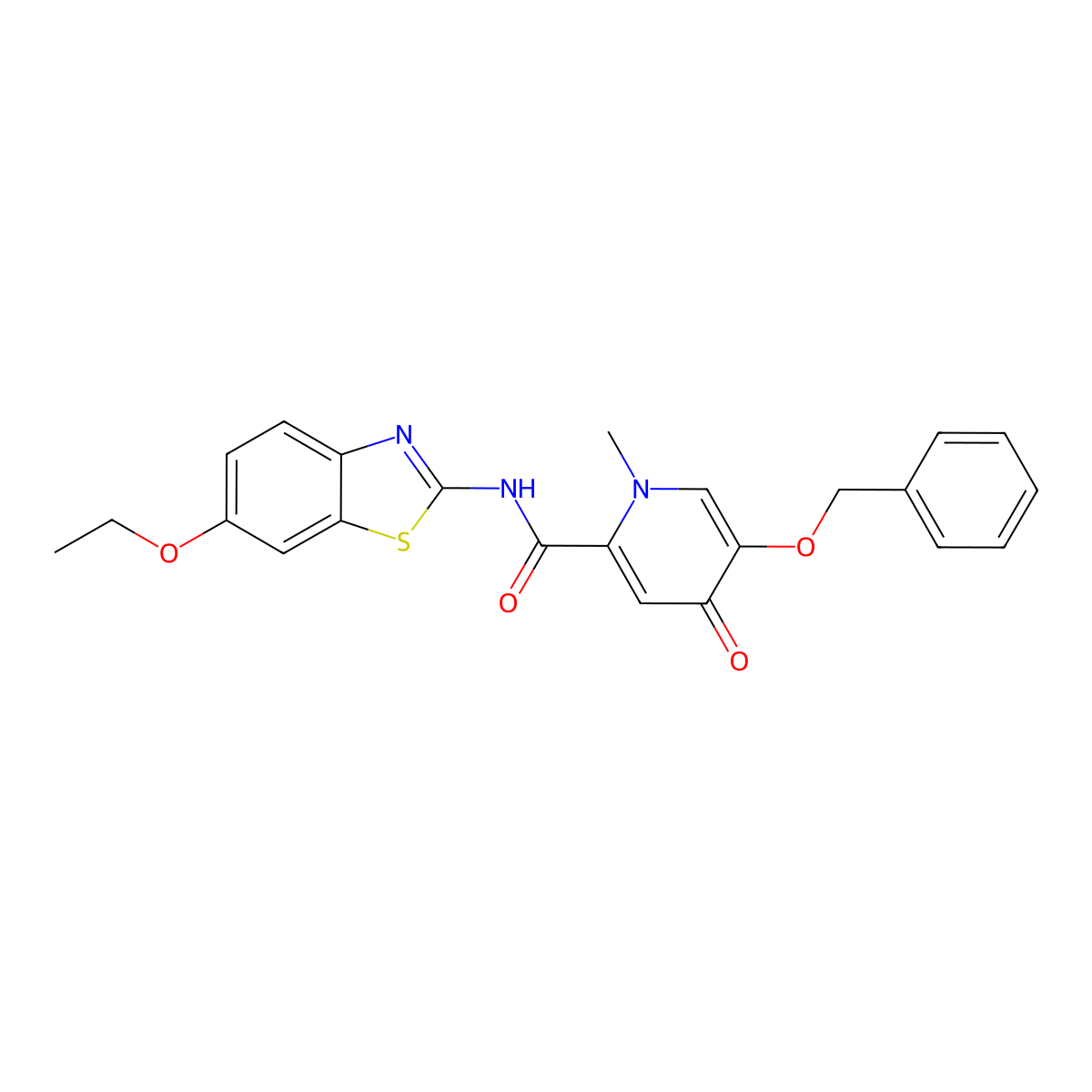 5-(benzyloxy)-N-(6-ethoxybenzo[d]thiazol-2-yl)-1-methyl-4-oxo-1,4-dihydropyridine-2-carboxamide molecular structure, CAS 1021222-49-0