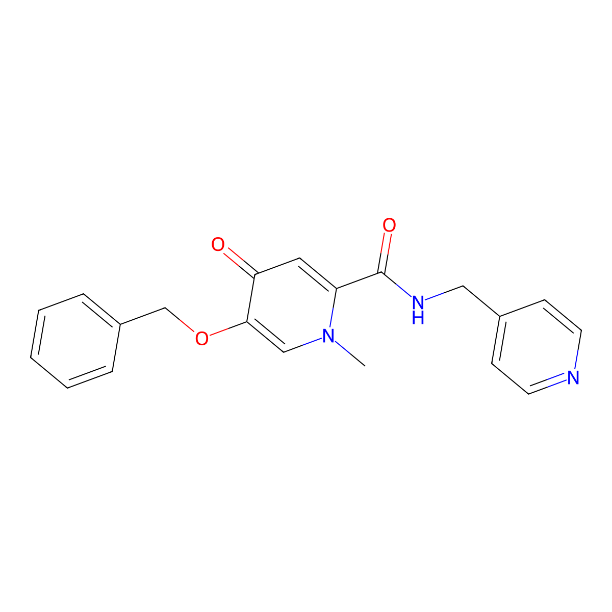 5-(benzyloxy)-1-methyl-4-oxo-N-(pyridin-4-ylmethyl)-1,4-dihydropyridine-2-carboxamide molecular structure, CAS 1021222-52-5