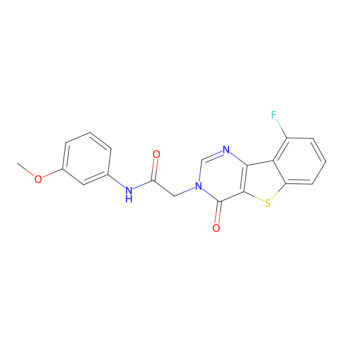 2-(9-fluoro-4-oxo[1]benzothieno[3,2-d]pyrimidin-3(4H)-yl)-N-(3-methoxyphenyl)acetamide molecular structure, CAS 1021222-59-2