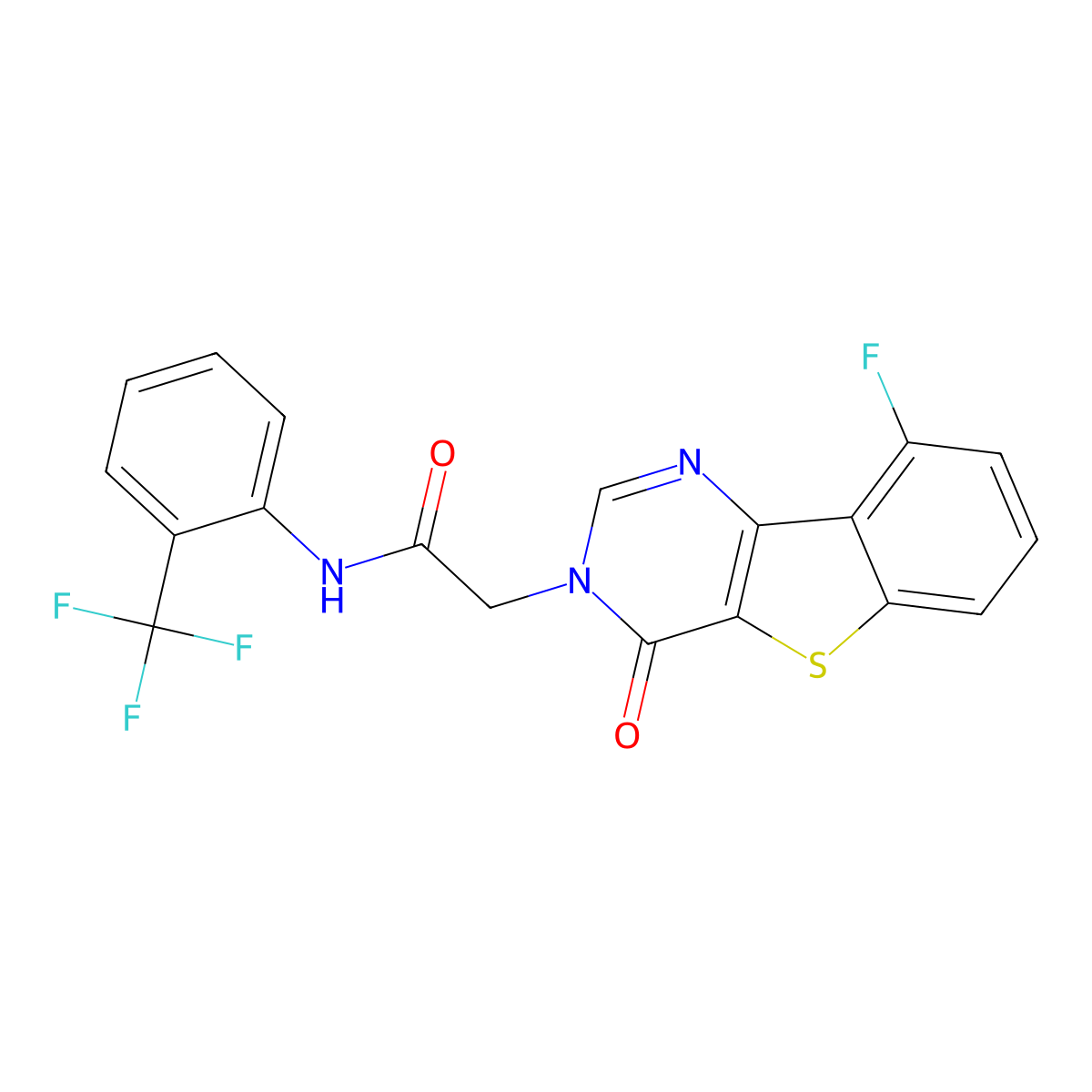 2-(9-fluoro-4-oxo[1]benzothieno[3,2-d]pyrimidin-3(4H)-yl)-N-[2-(trifluoromethyl)phenyl]acetamide molecular structure, CAS 1021222-66-1