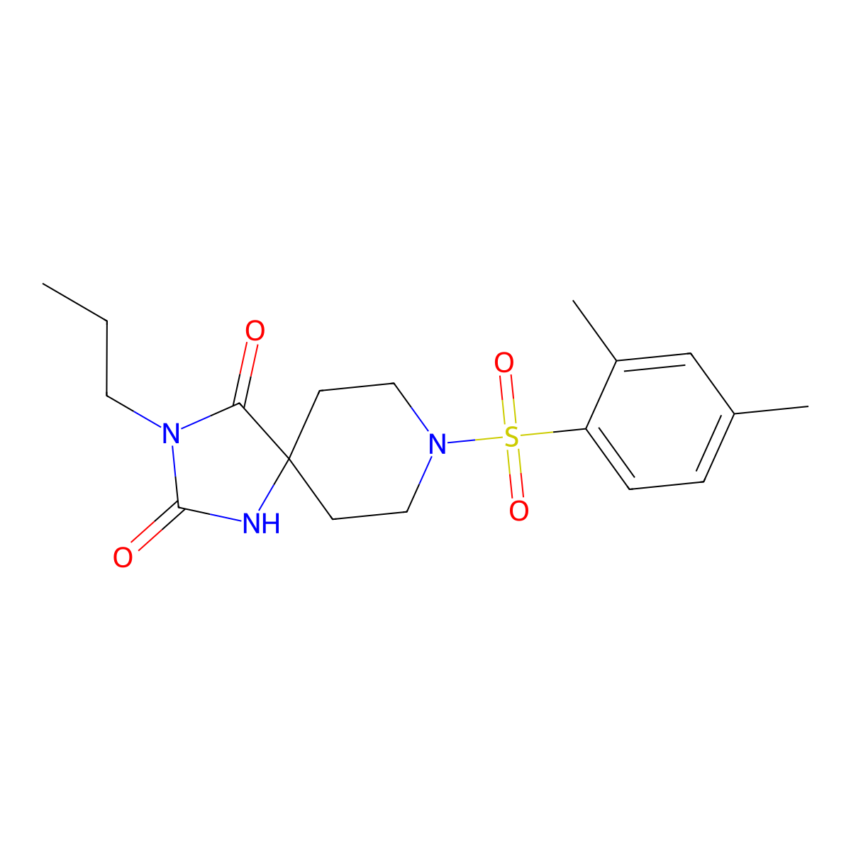 8-(2,4-Dimethylbenzenesulfonyl)-3-propyl-1,3,8-triazaspiro[4.5]decane-2,4-dione molecular structure, CAS 1021222-87-6