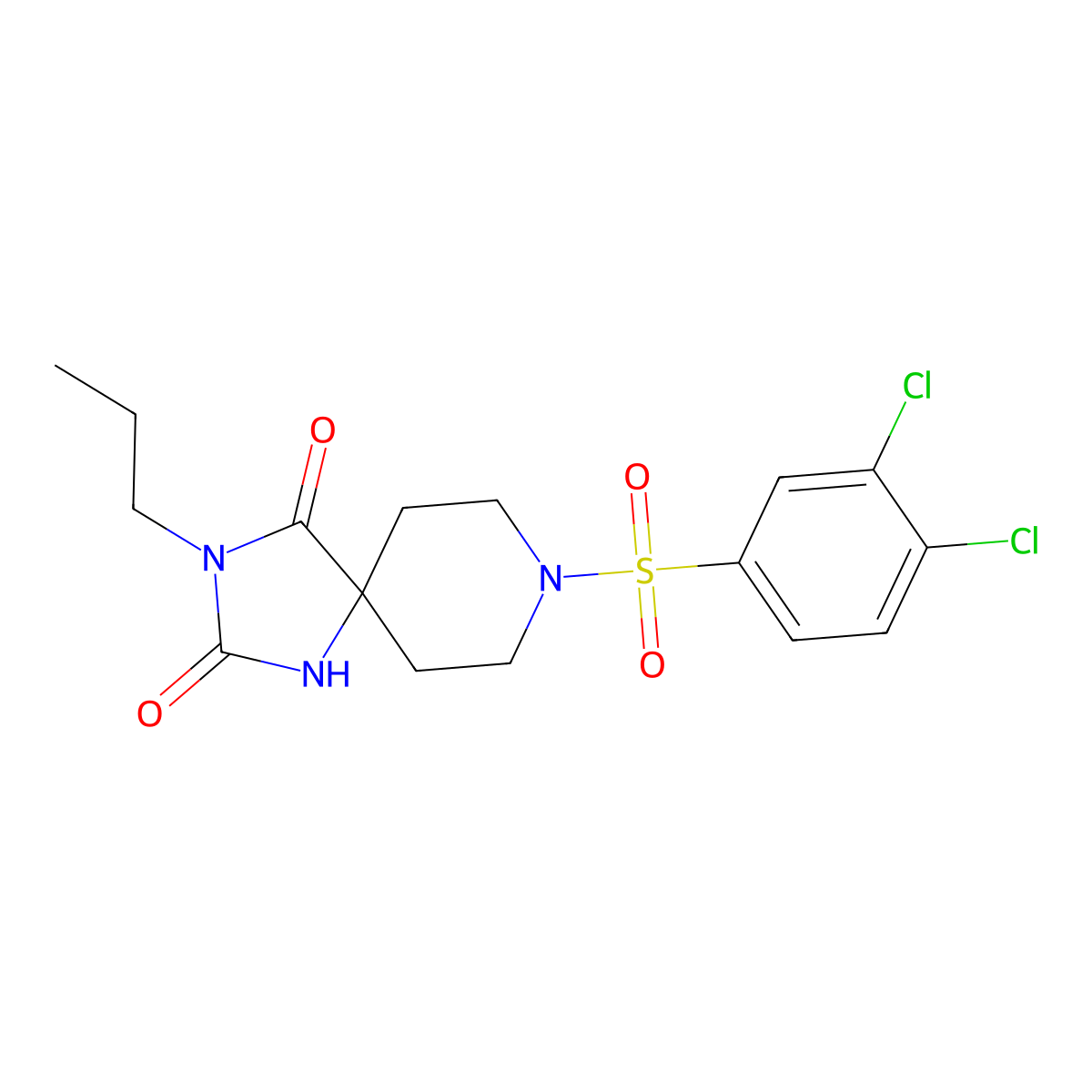 8-(3,4-Dichlorobenzenesulfonyl)-3-propyl-1,3,8-triazaspiro[4.5]decane-2,4-dione molecular structure, CAS 1021222-95-6