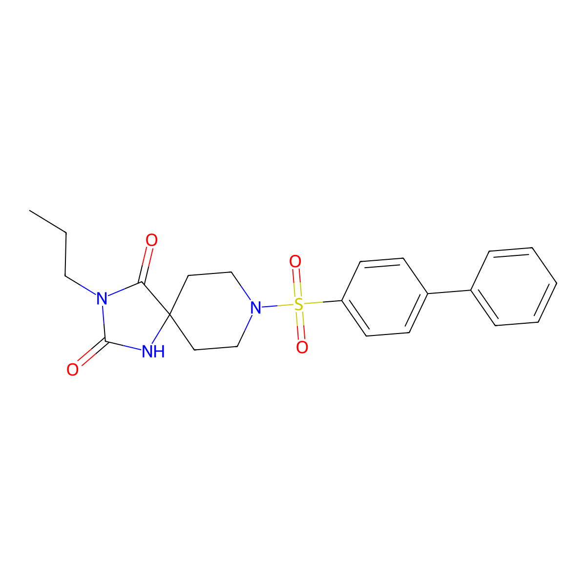 8-([1,1'-Biphenyl]-4-ylsulfonyl)-3-propyl-1,3,8-triazaspiro[4.5]decane-2,4-dione molecular structure, CAS 1021222-98-9