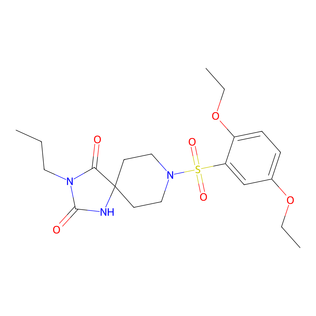 8-(2,5-Diethoxybenzenesulfonyl)-3-propyl-1,3,8-triazaspiro[4.5]decane-2,4-dione molecular structure, CAS 1021223-01-7