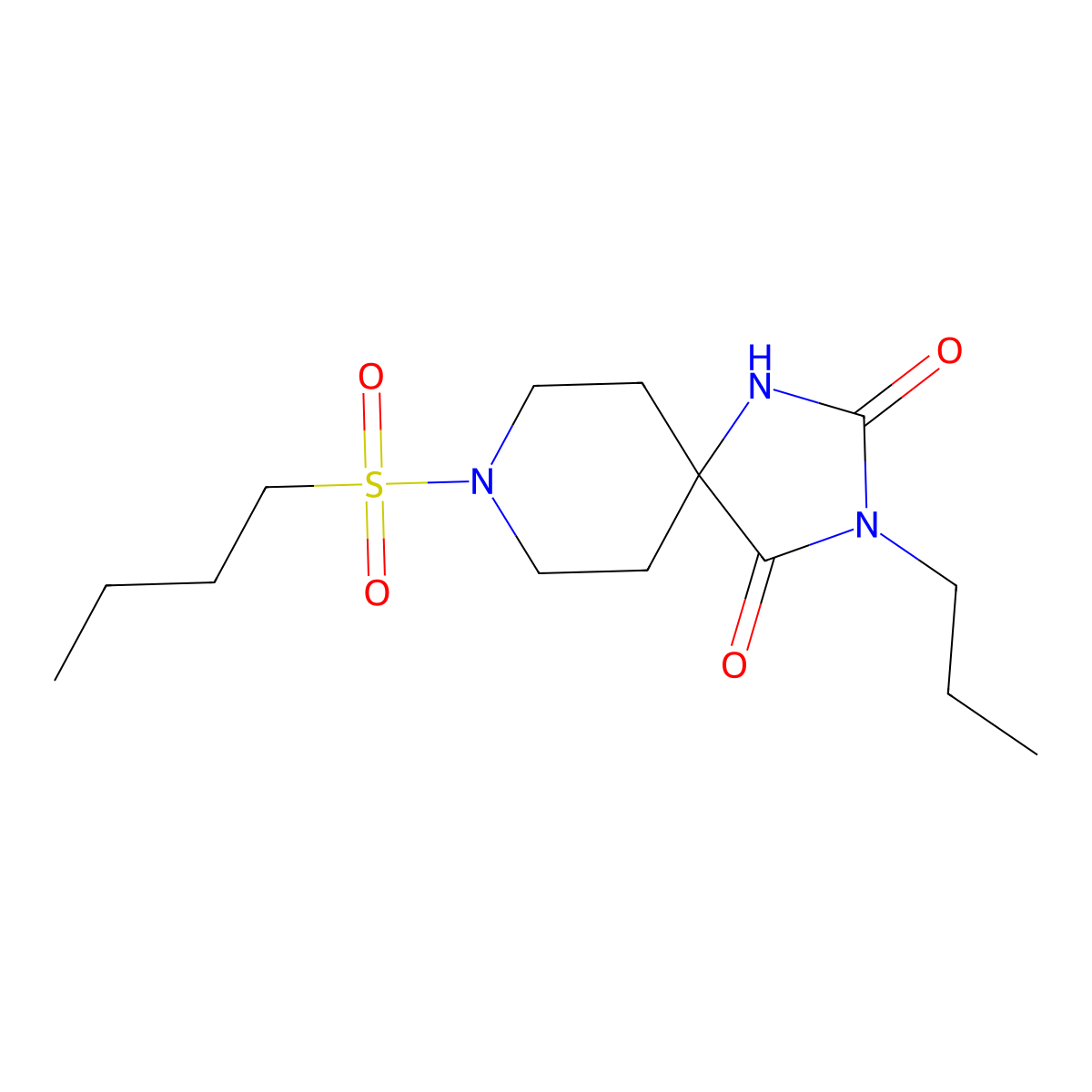 8-(Butane-1-sulfonyl)-3-propyl-1,3,8-triazaspiro[4.5]decane-2,4-dione molecular structure, CAS 1021223-07-3
