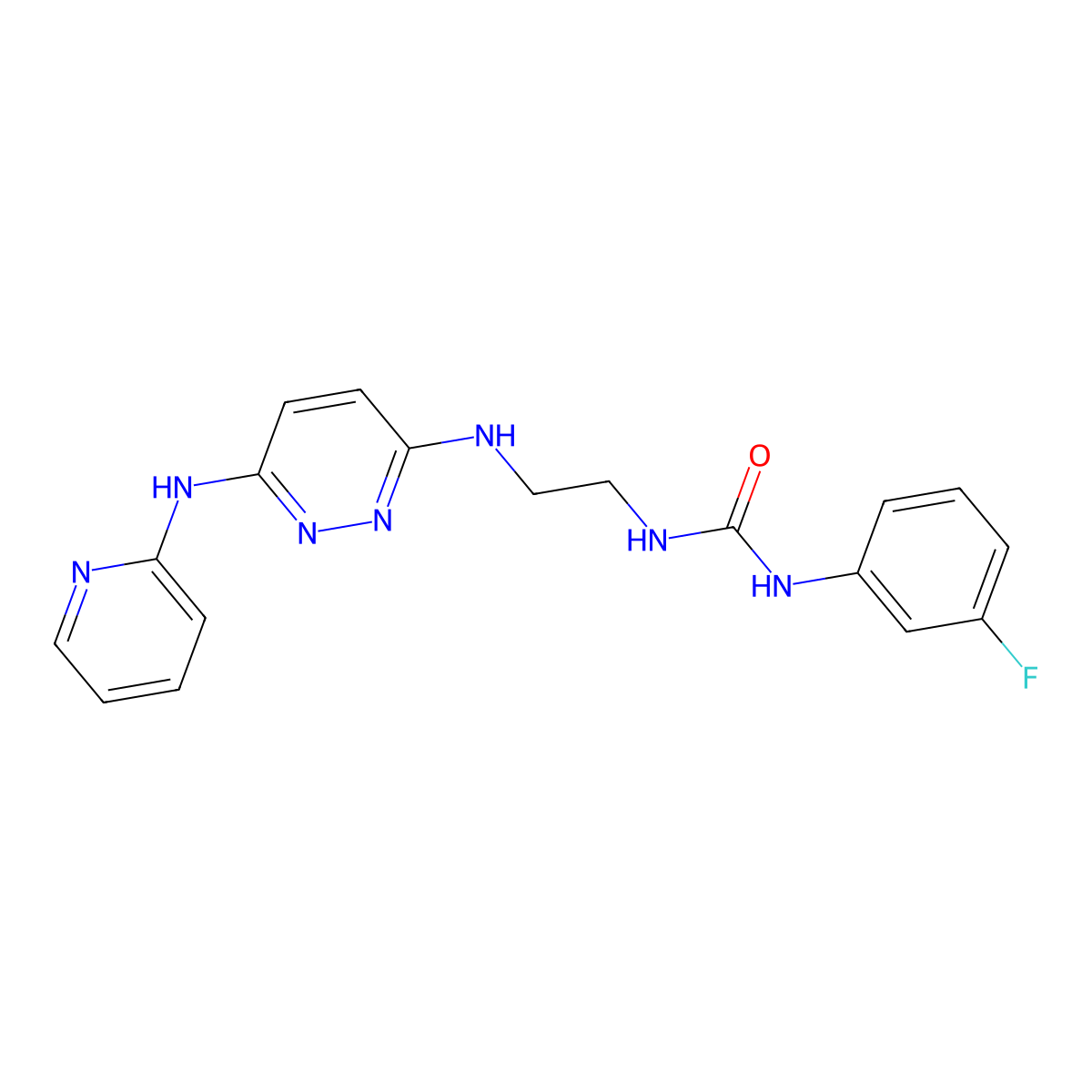 1-(3-Fluorophenyl)-3-(2-((6-(pyridin-2-ylamino)pyridazin-3-yl)amino)ethyl)urea molecular structure, CAS 1021223-17-5