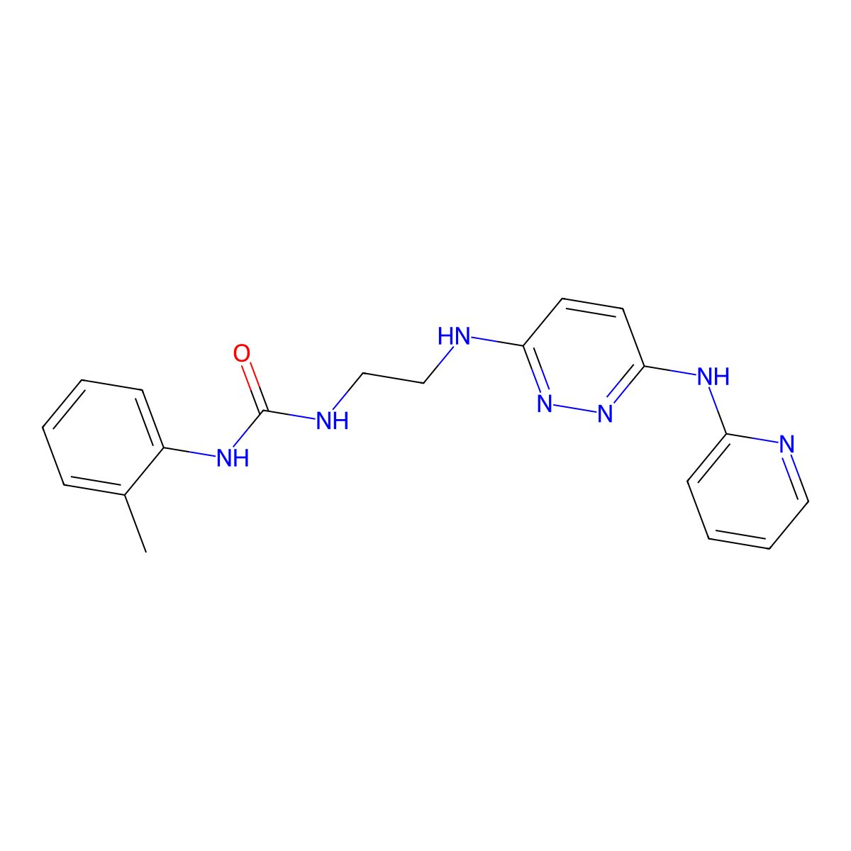 1-(2-((6-(Pyridin-2-ylamino)pyridazin-3-yl)amino)ethyl)-3-(o-tolyl)urea molecular structure, CAS 1021223-23-3