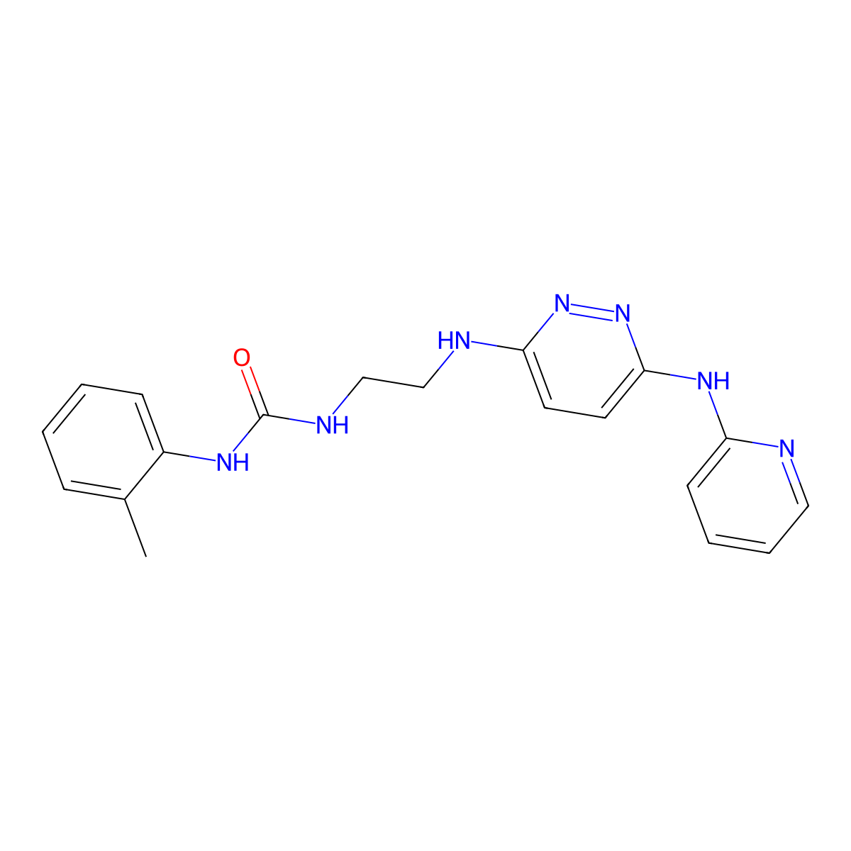 1-(2-((6-(Pyridin-2-ylamino)pyridazin-3-yl)amino)ethyl)-3-(o-tolyl)urea molecular structure, CAS 1021223-23-3