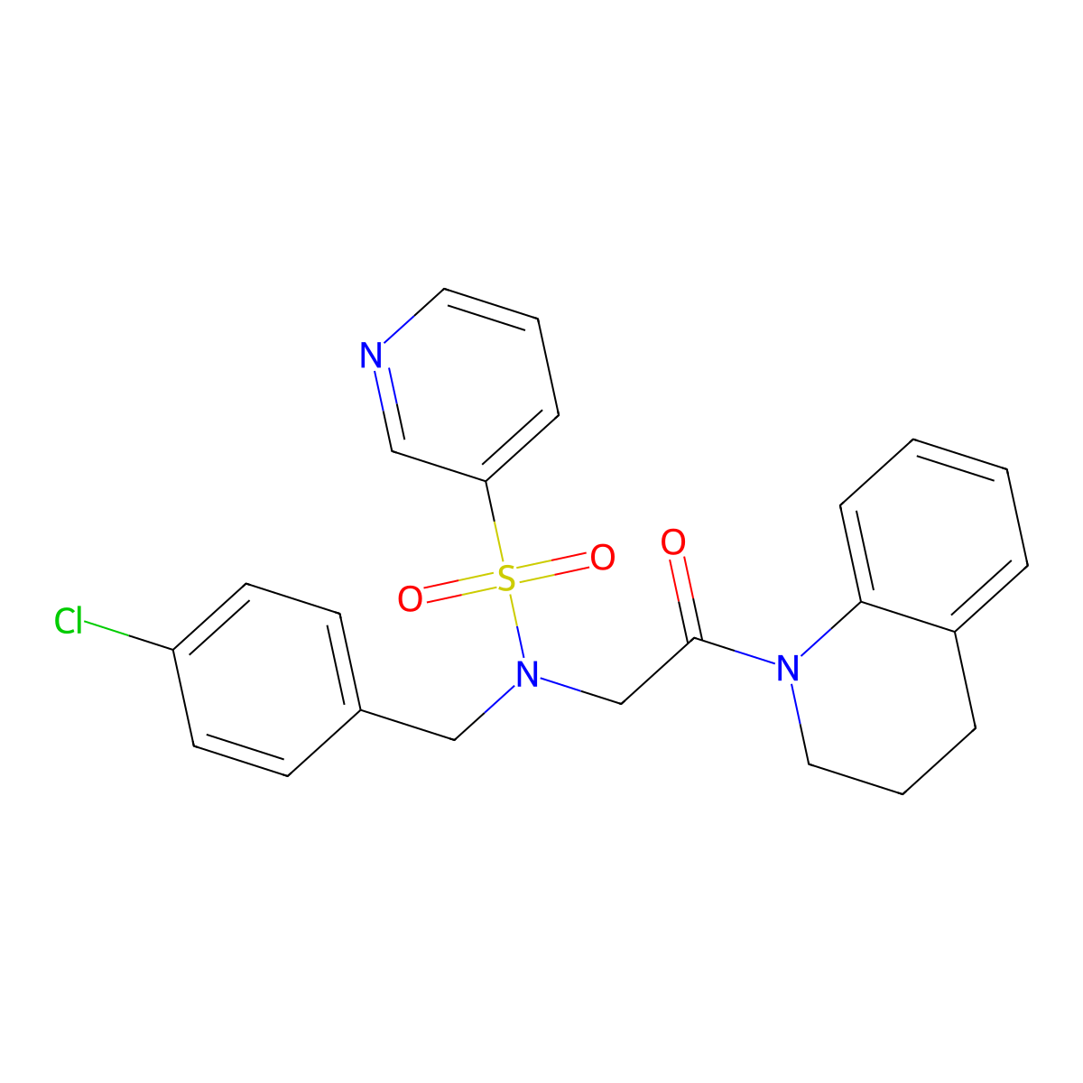N-[(4-chlorophenyl)methyl]-N-[2-oxo-2-(1,2,3,4-tetrahydroquinolin-1-yl)ethyl]pyridine-3-sulfonamide molecular structure, CAS 1021223-28-8