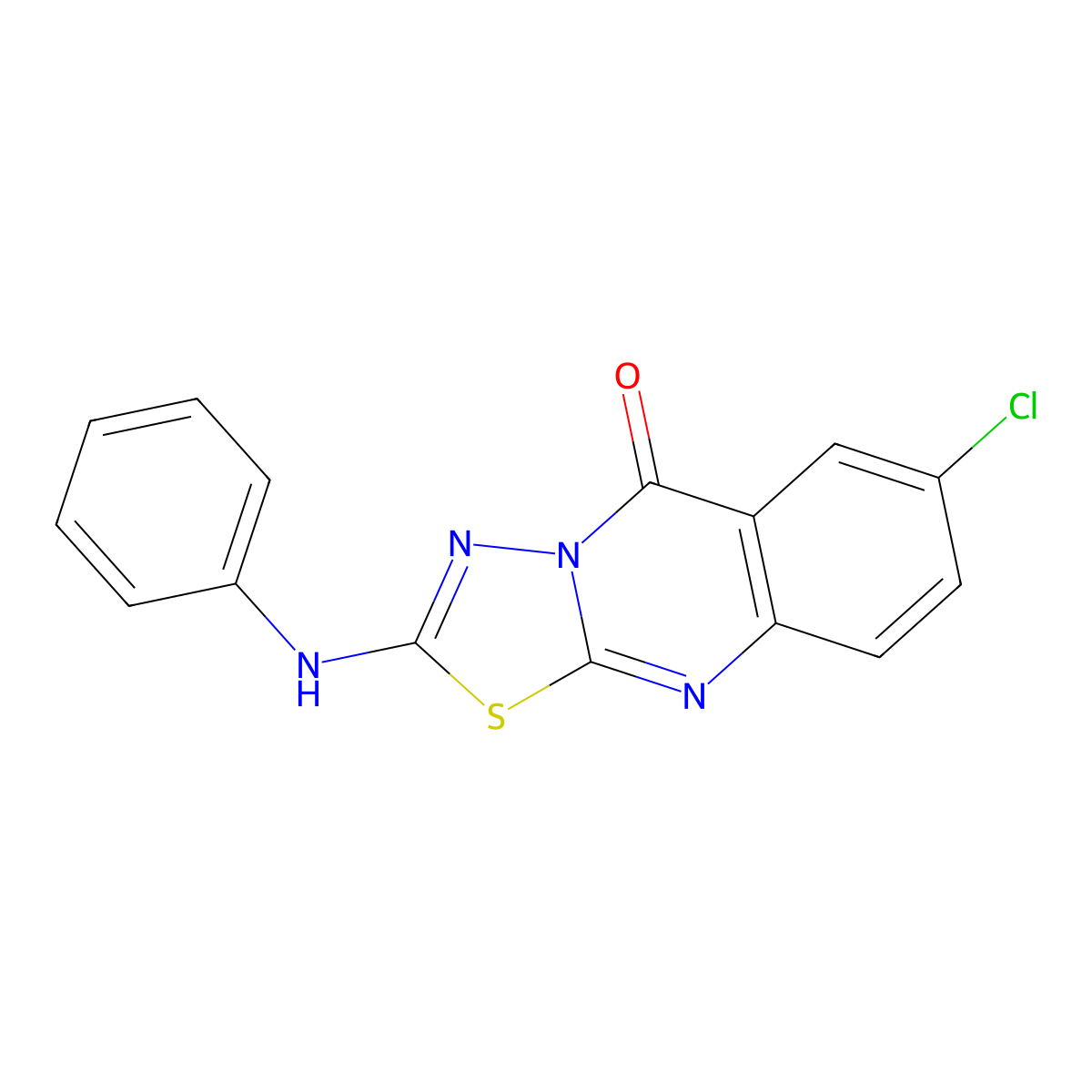 7-chloro-2-(phenylamino)-5H-[1,3,4]thiadiazolo[2,3-b]quinazolin-5-one molecular structure, CAS 1021223-30-2