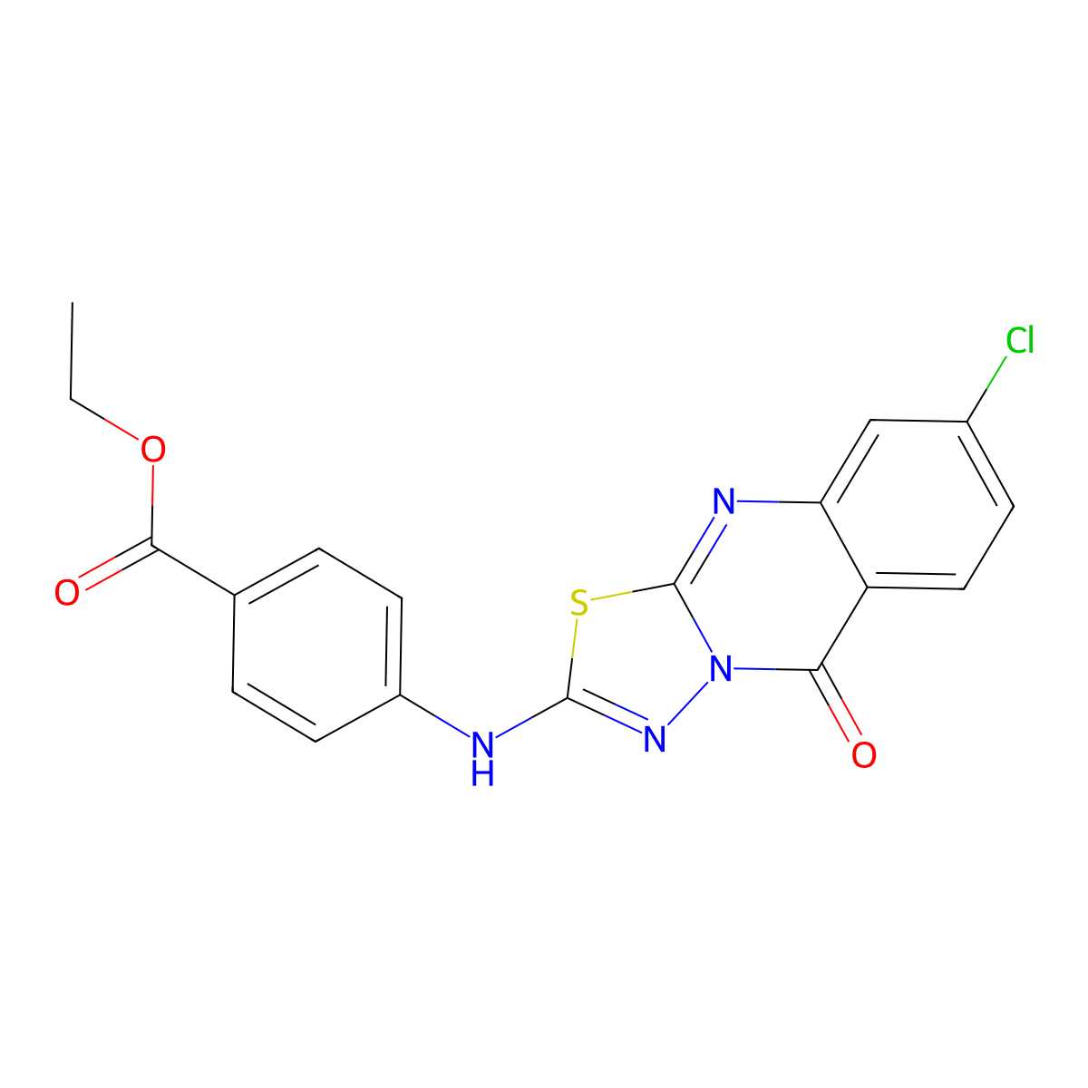 ethyl 4-({8-chloro-5-oxo-5H-[1,3,4]thiadiazolo[2,3-b]quinazolin-2-yl}amino)benzoate molecular structure, CAS 1021223-35-7
